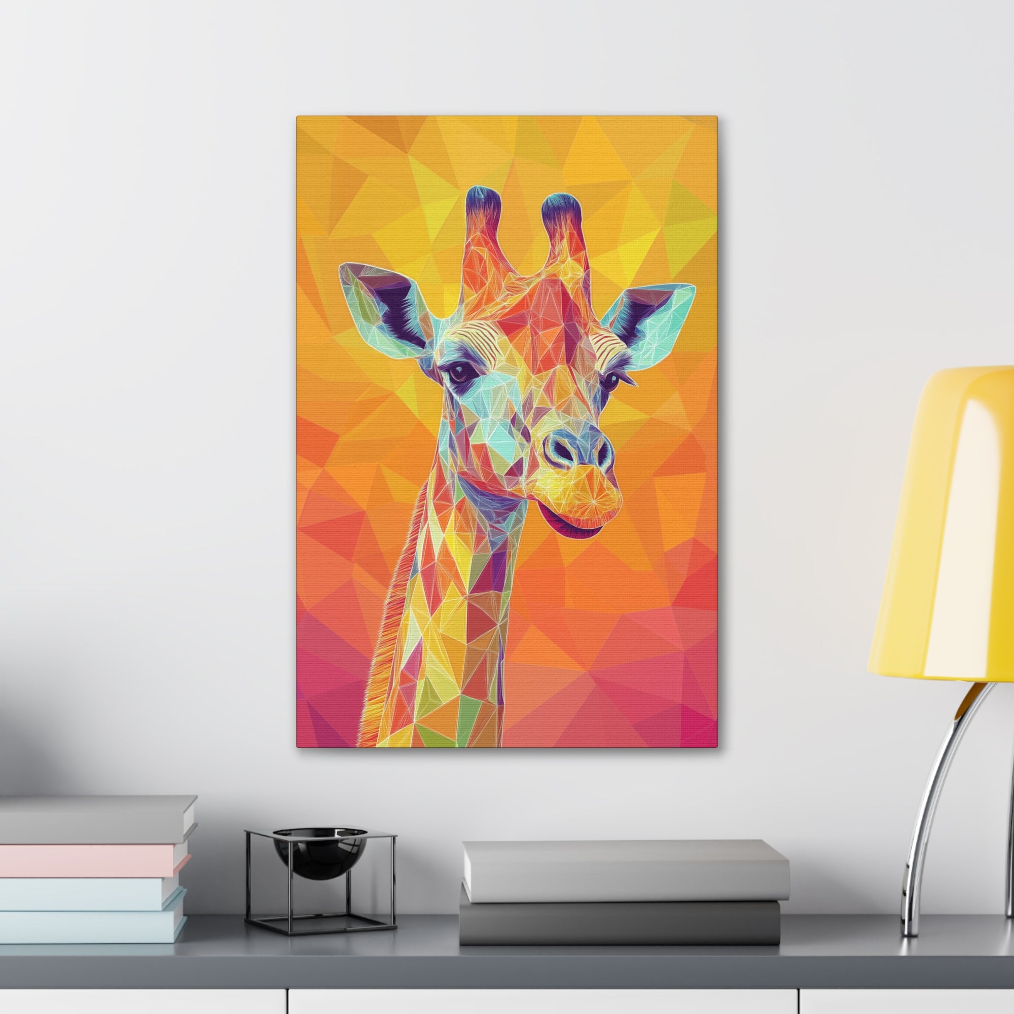 Crystalline Giraffe Canvas Wall Art - SynthFrame