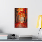 Autumn Forest Path Poster Wall Art - SynthFrame