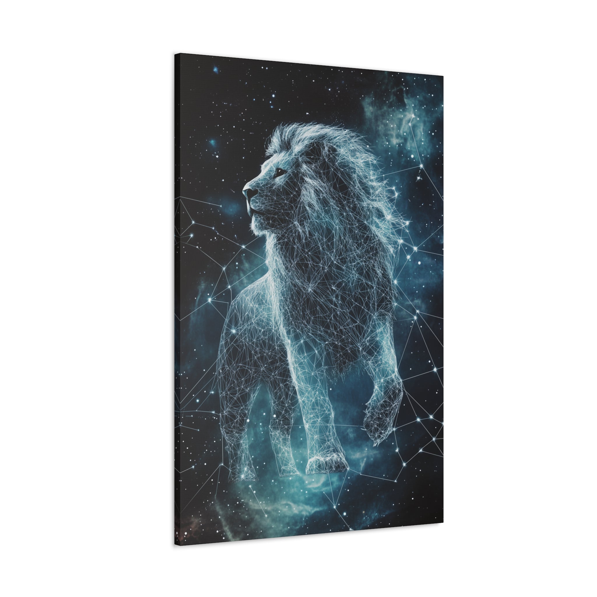 Constellation Lion Canvas Wall Art - SynthFrame