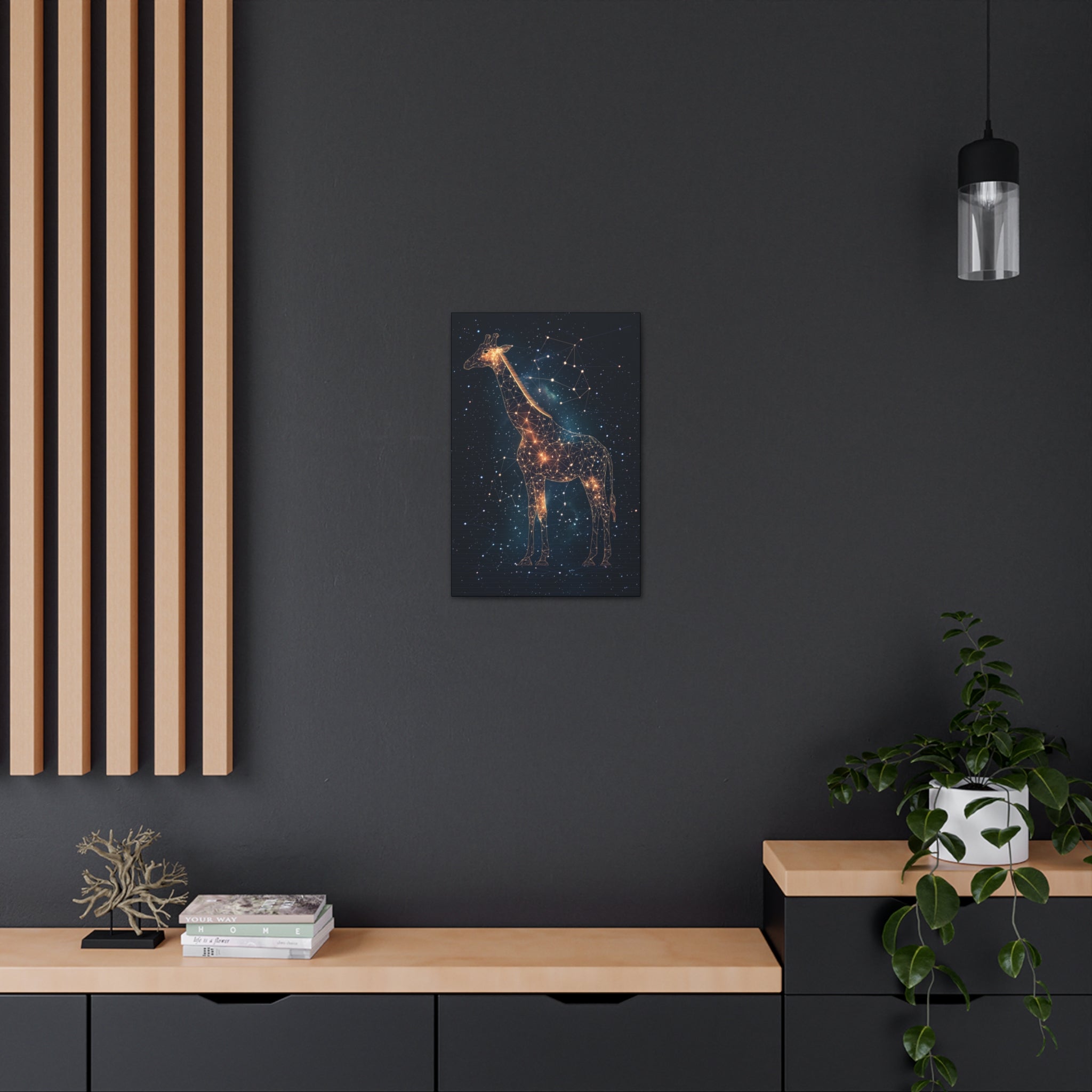 Constellation Giraffe Canvas Wall Art - SynthFrame