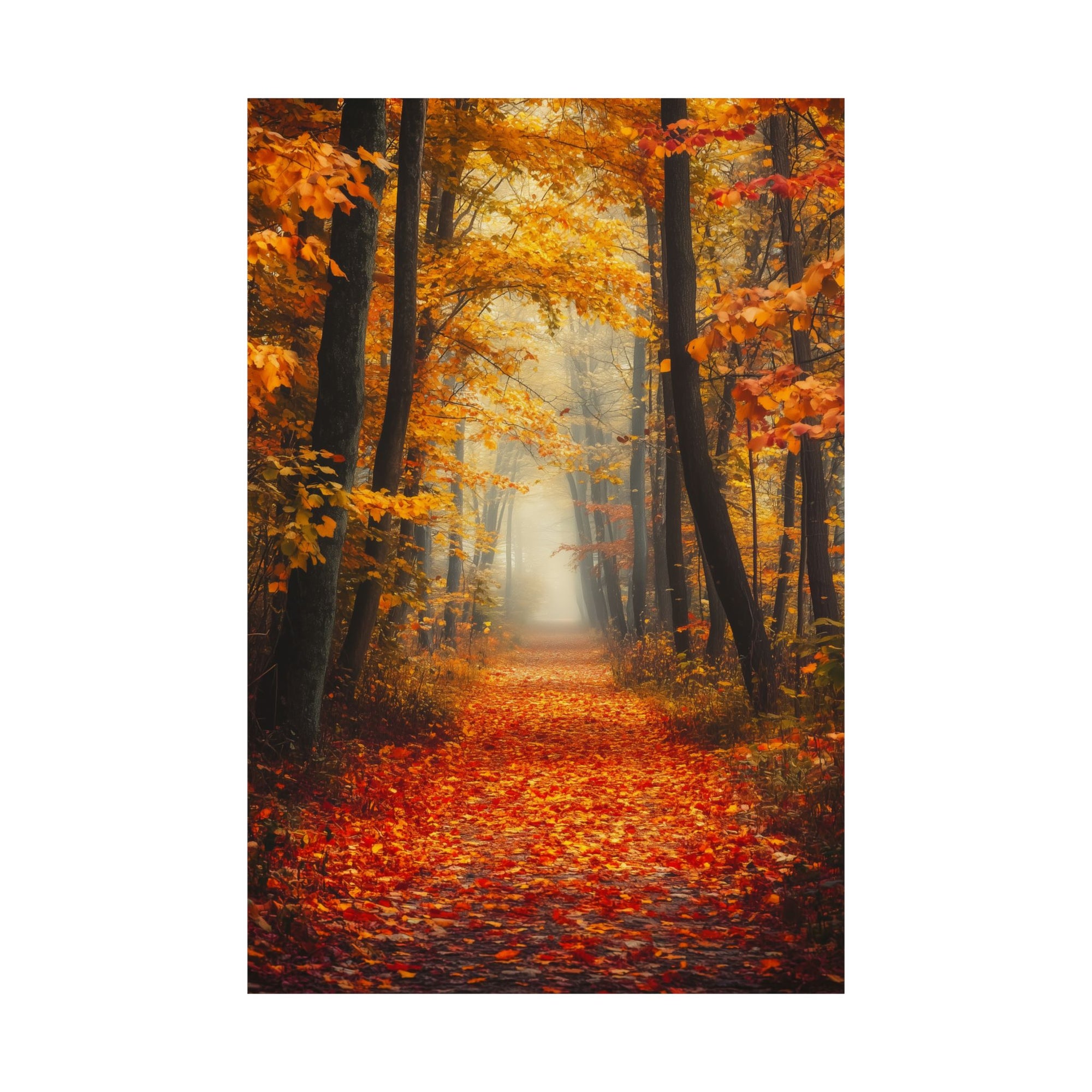 Autumn Forest Path Poster Wall Art - SynthFrame