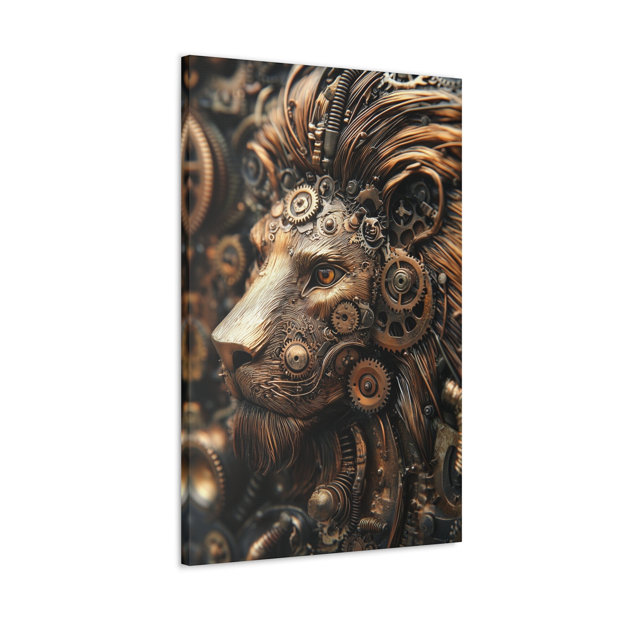 Steampunk Lion Canvas Wall Art - SynthFrame