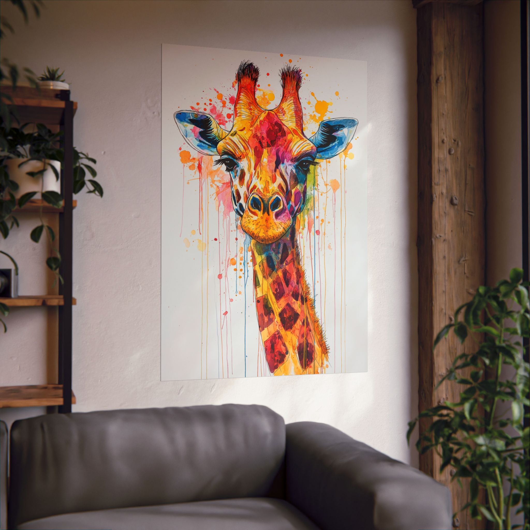 Watercolor Giraffe Poster