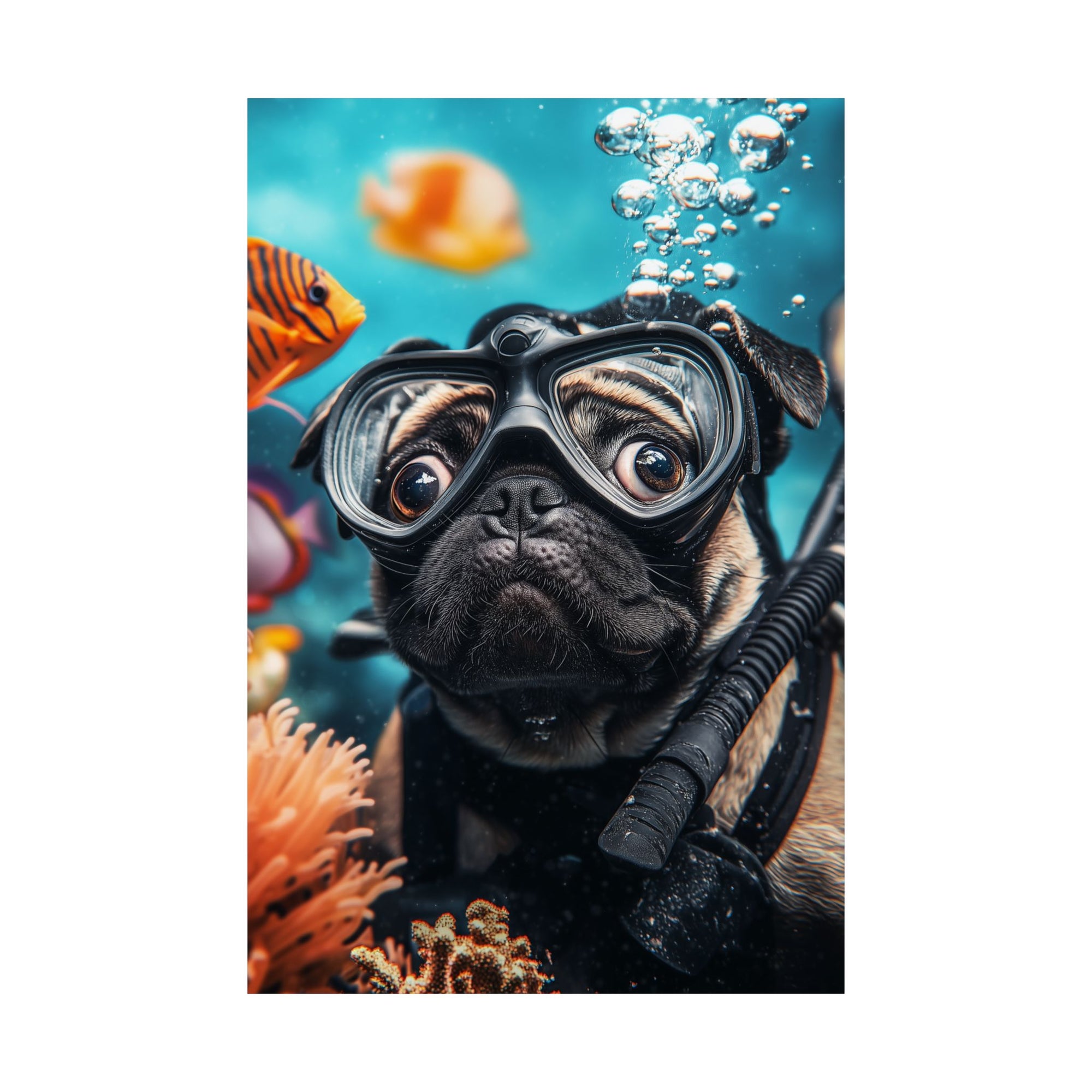 Underwater Pug Poster