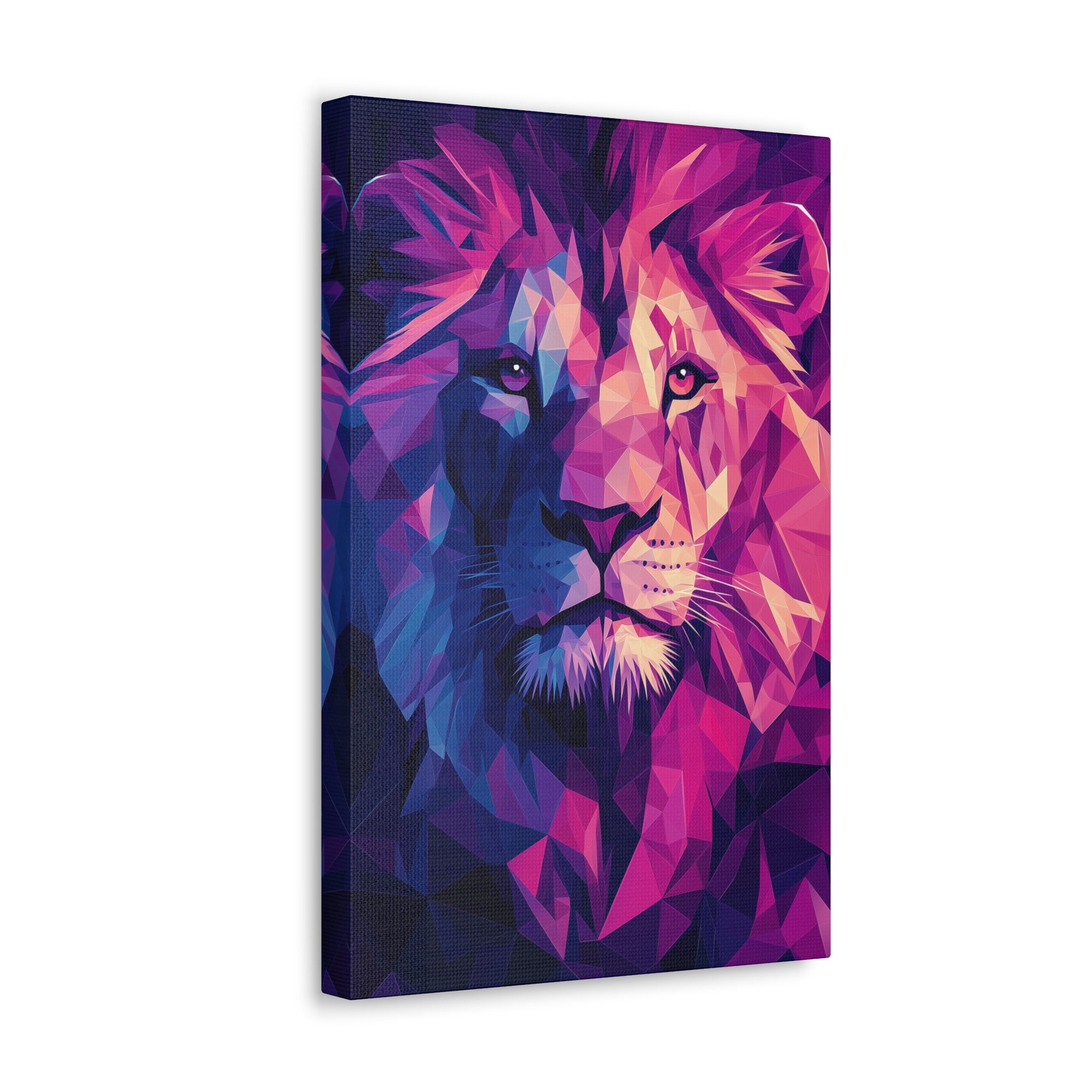 Neon Lion Canvas Wall Art - SynthFrame