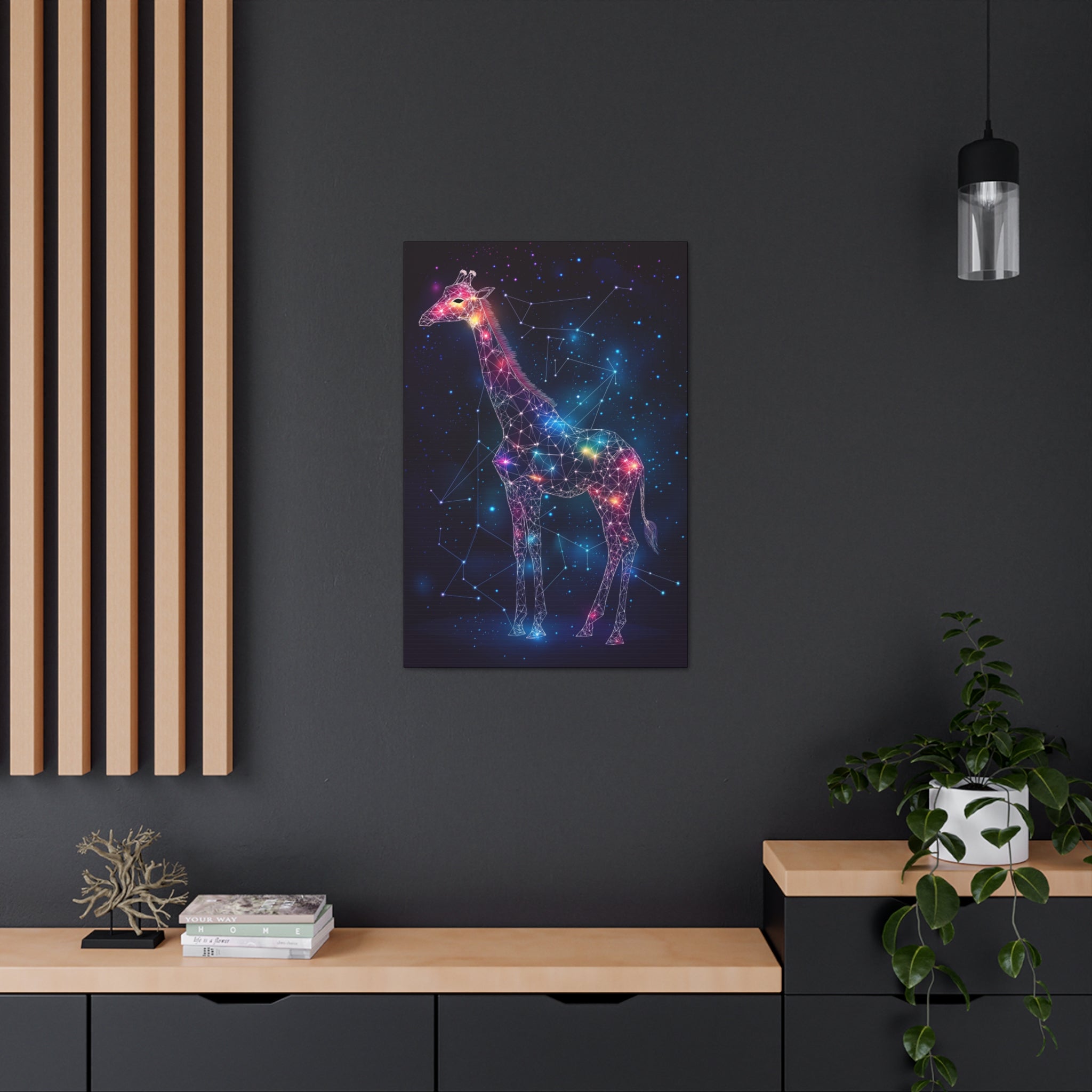 Constellation Giraffe Canvas Wall Art - SynthFrame