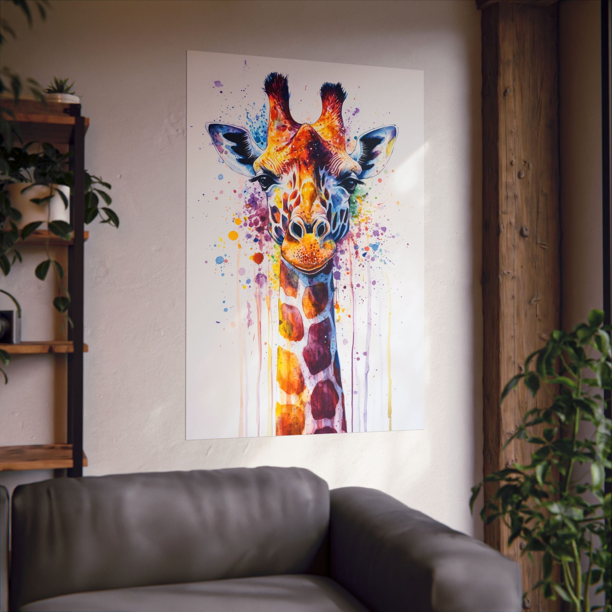 Watercolor Giraffe Poster