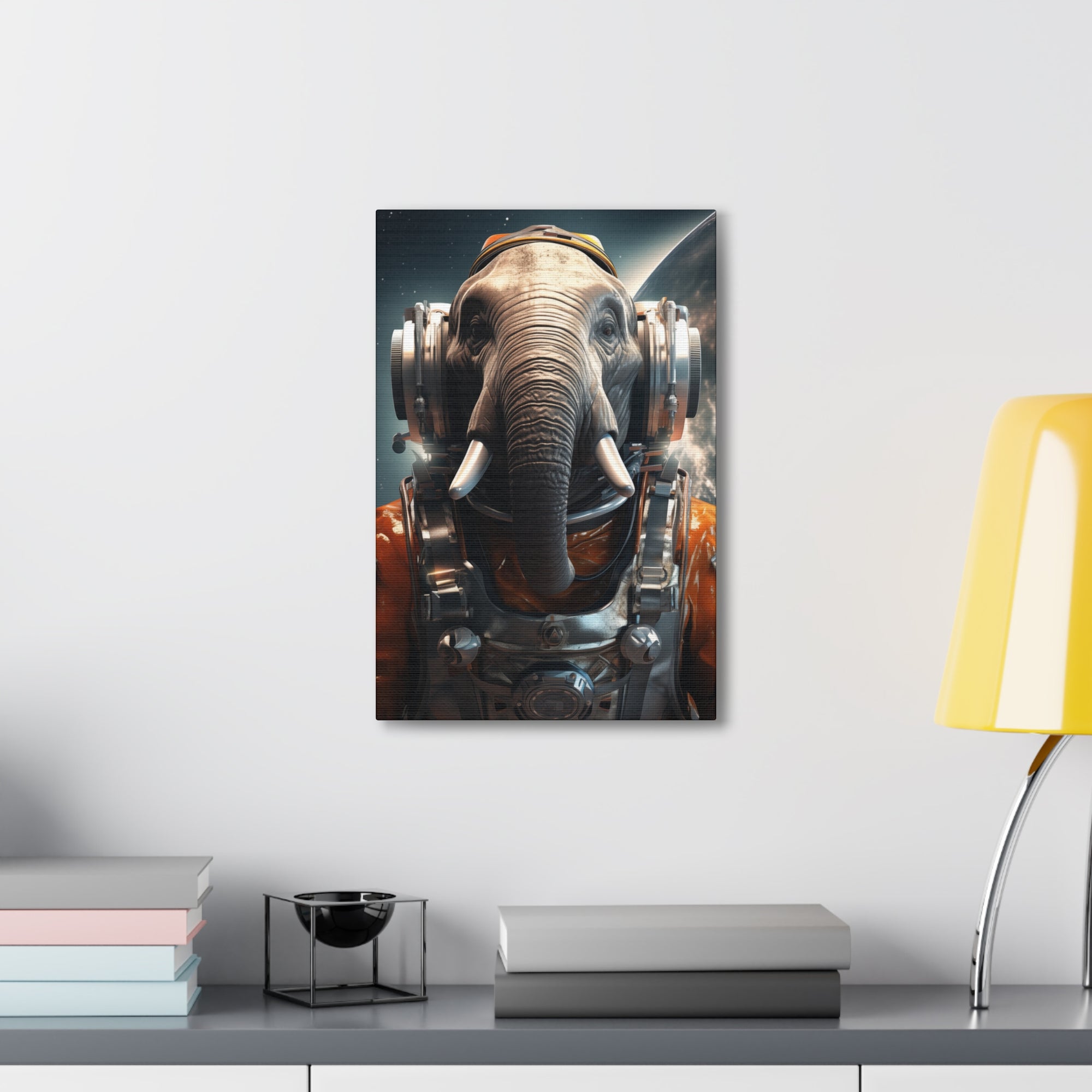 AstroElephant 1 Canvas Wall Art - SynthFrame