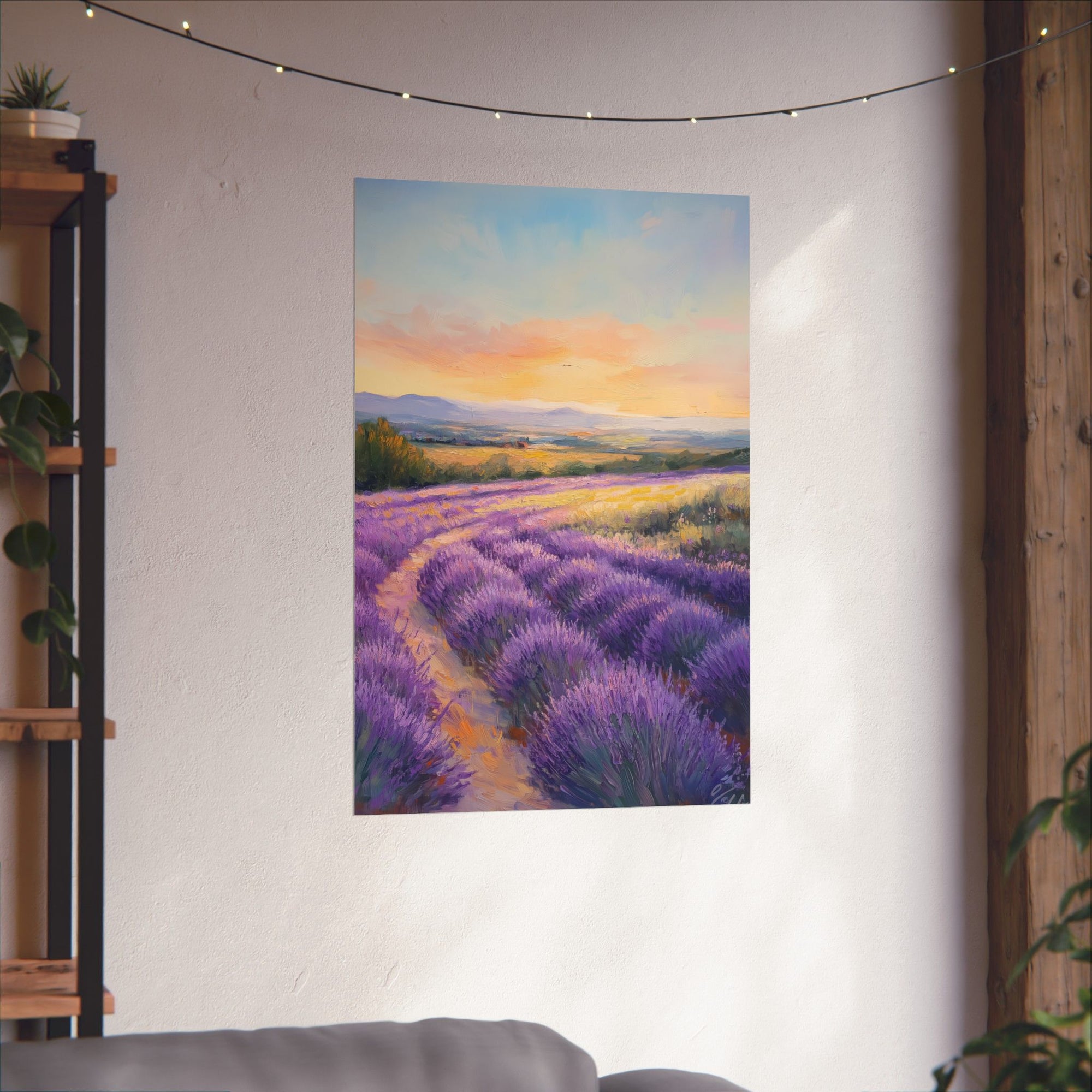 Impressionist Lavender Fields Poster Wall Art - SynthFrame