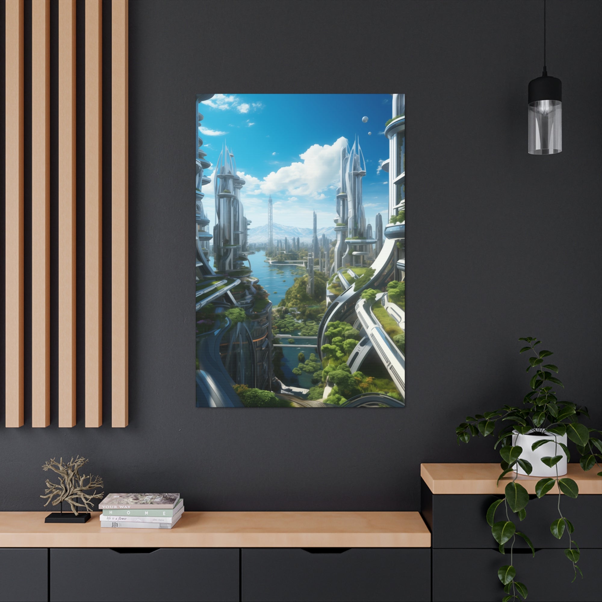 Futuristic Eco City 9 Canvas Wall Art - SynthFrame