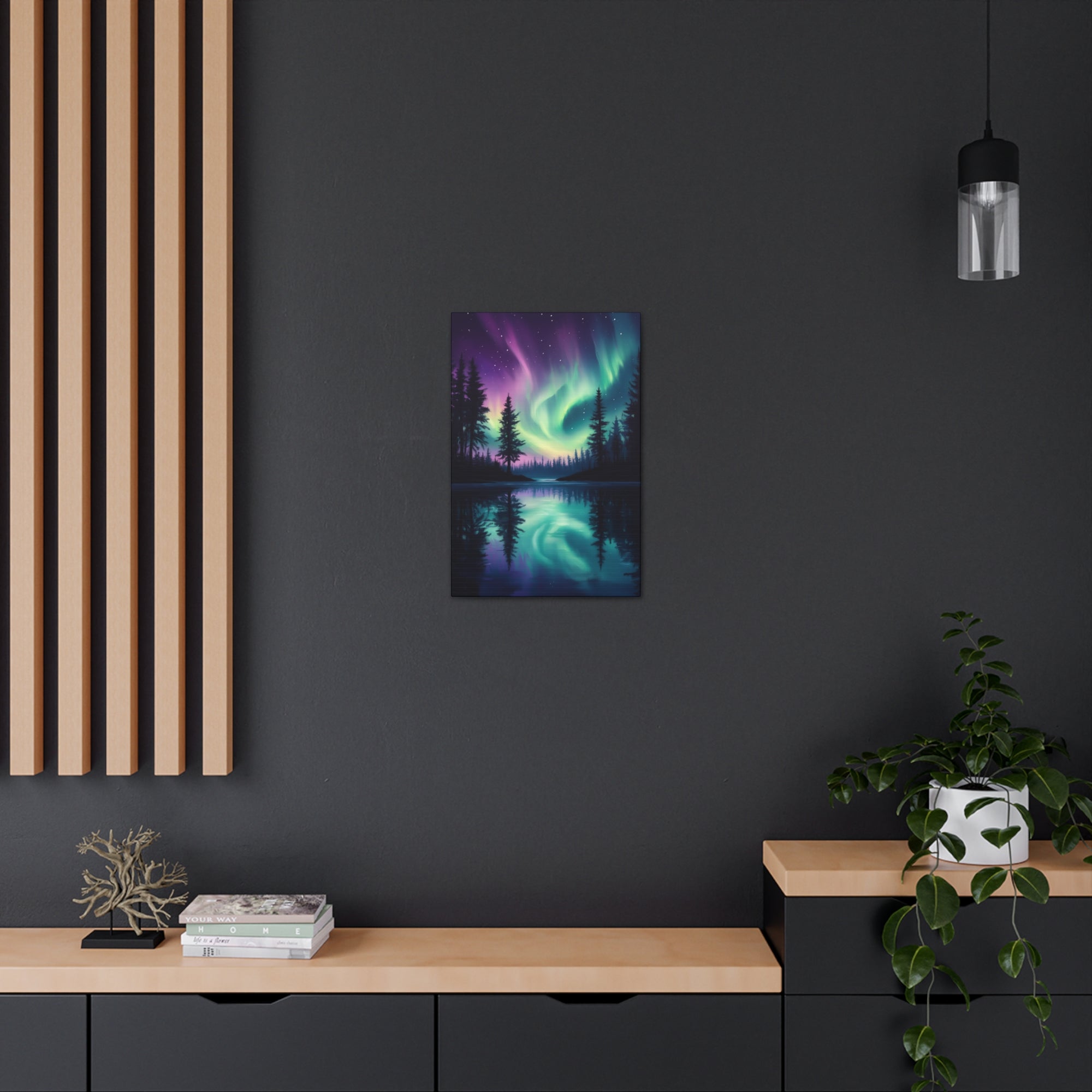 Northern Lights Wonder Canvas Wall Art - SynthFrame