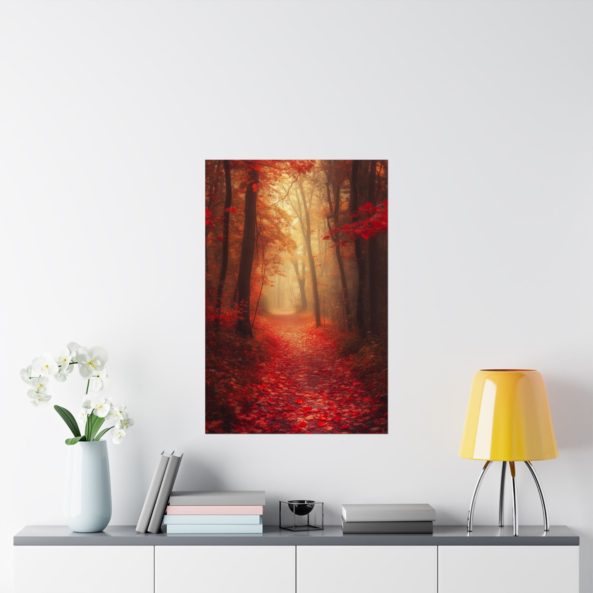 Autumn Forest Path Poster Wall Art - SynthFrame