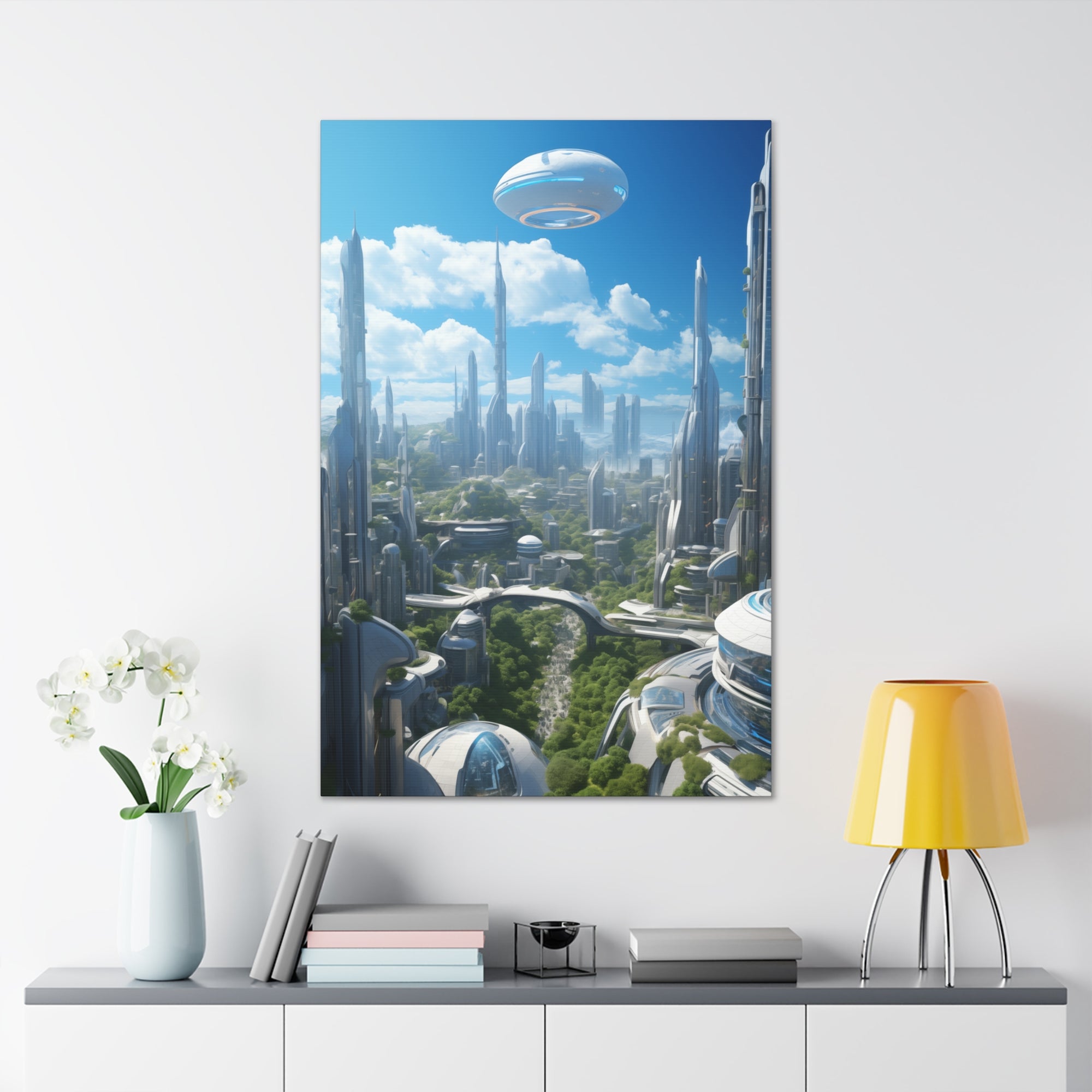 Futuristic Eco City 1 Canvas Wall Art - SynthFrame