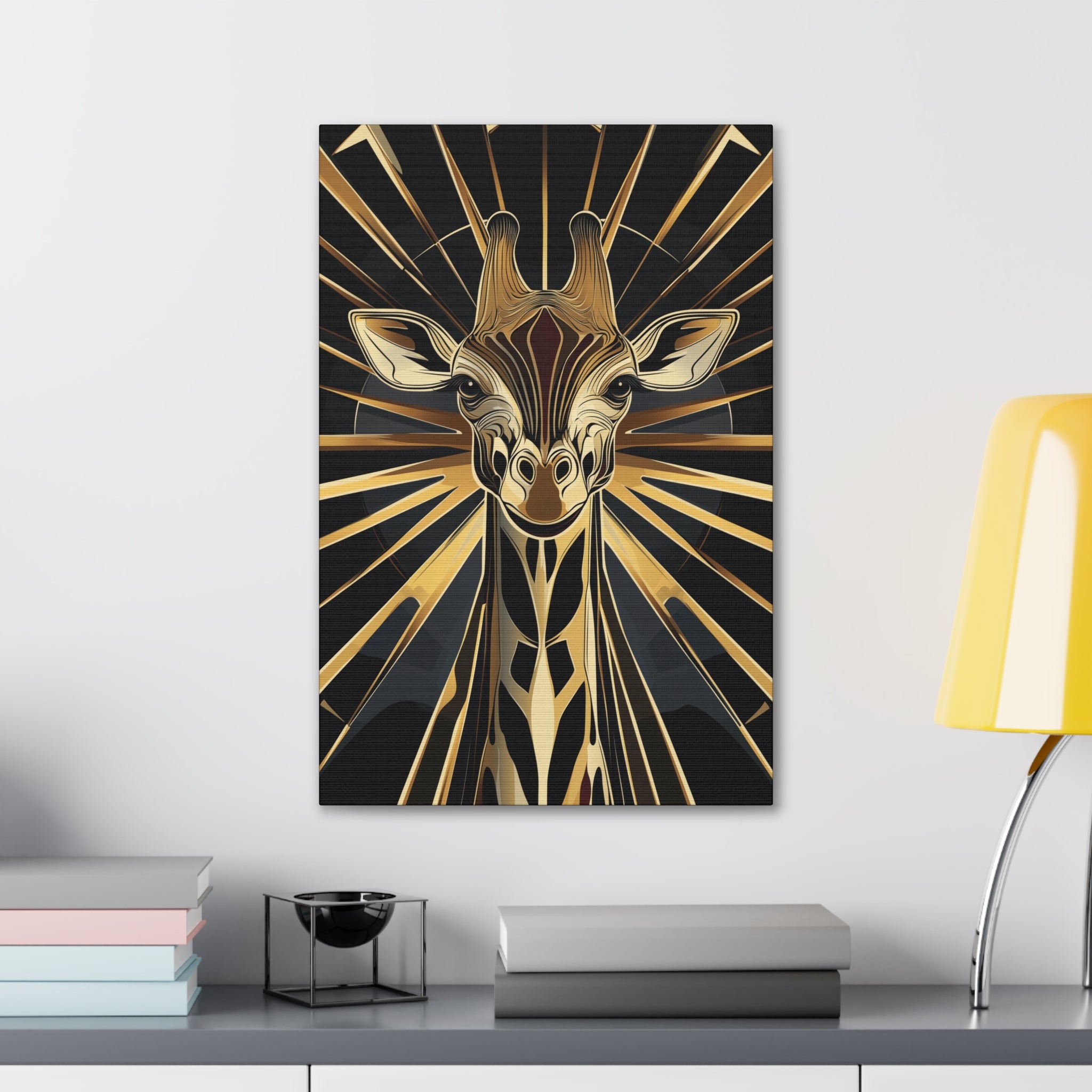 Gilded Giraffe Canvas Wall Art - SynthFrame