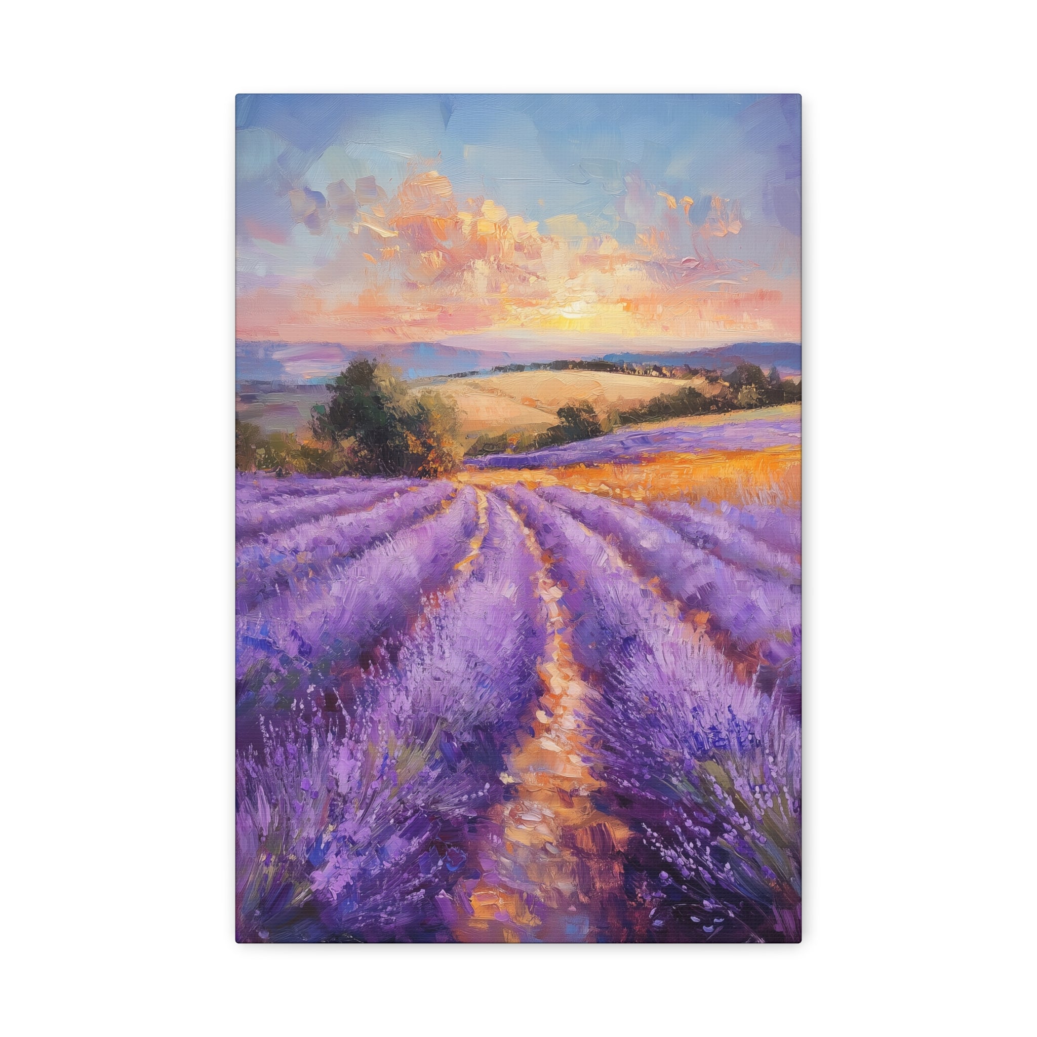 Impressionist Lavender Fields Canvas Wall Art - SynthFrame