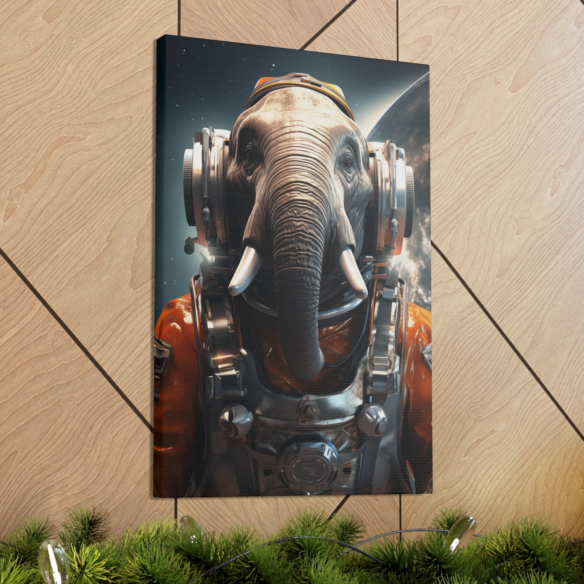 AstroElephant 1 Canvas Wall Art - SynthFrame