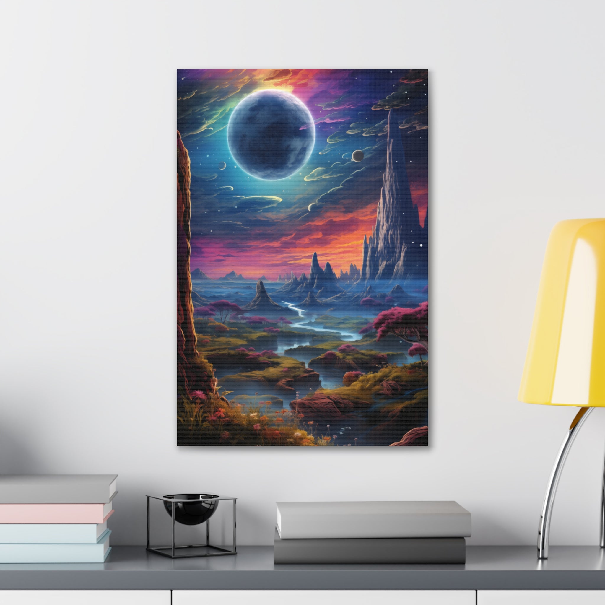 Vibrant Alien Planet 3 Canvas Wall Art - SynthFrame