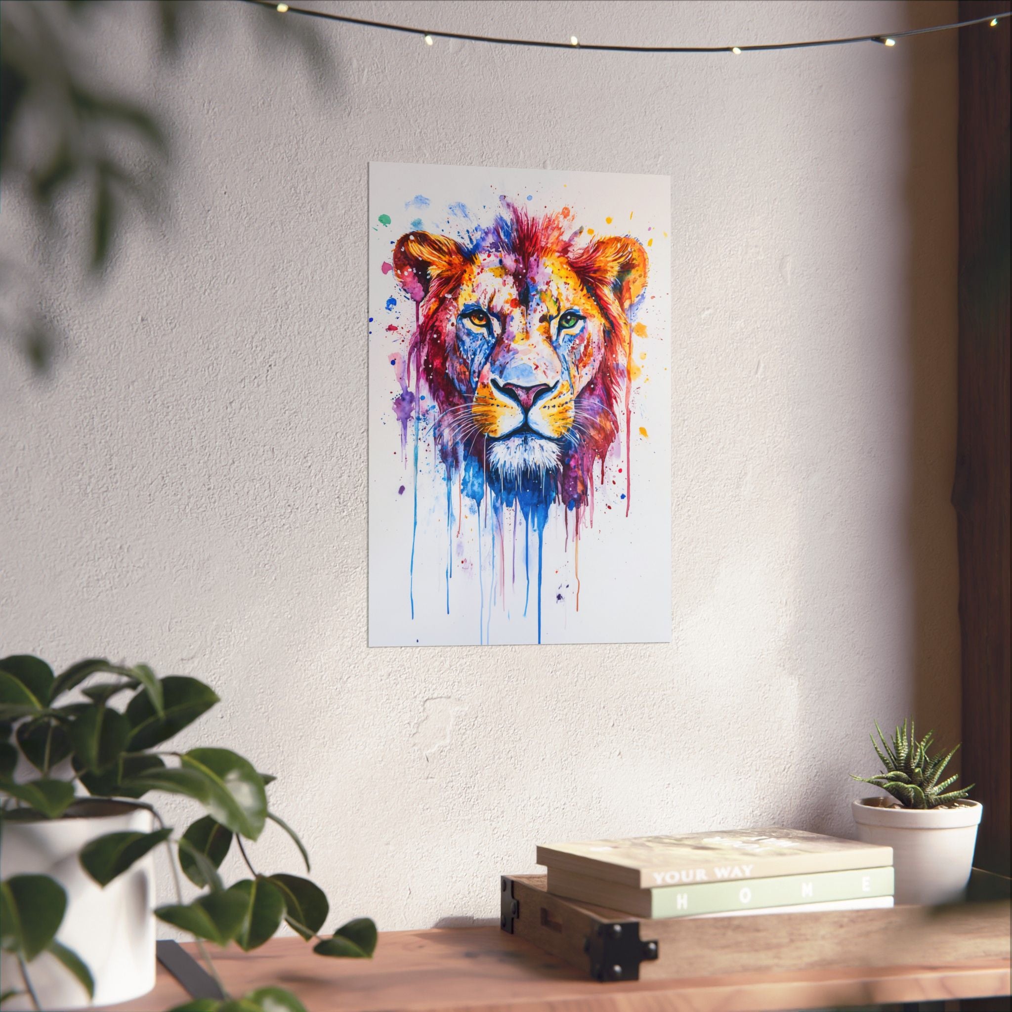 Watercolor Lion Poster