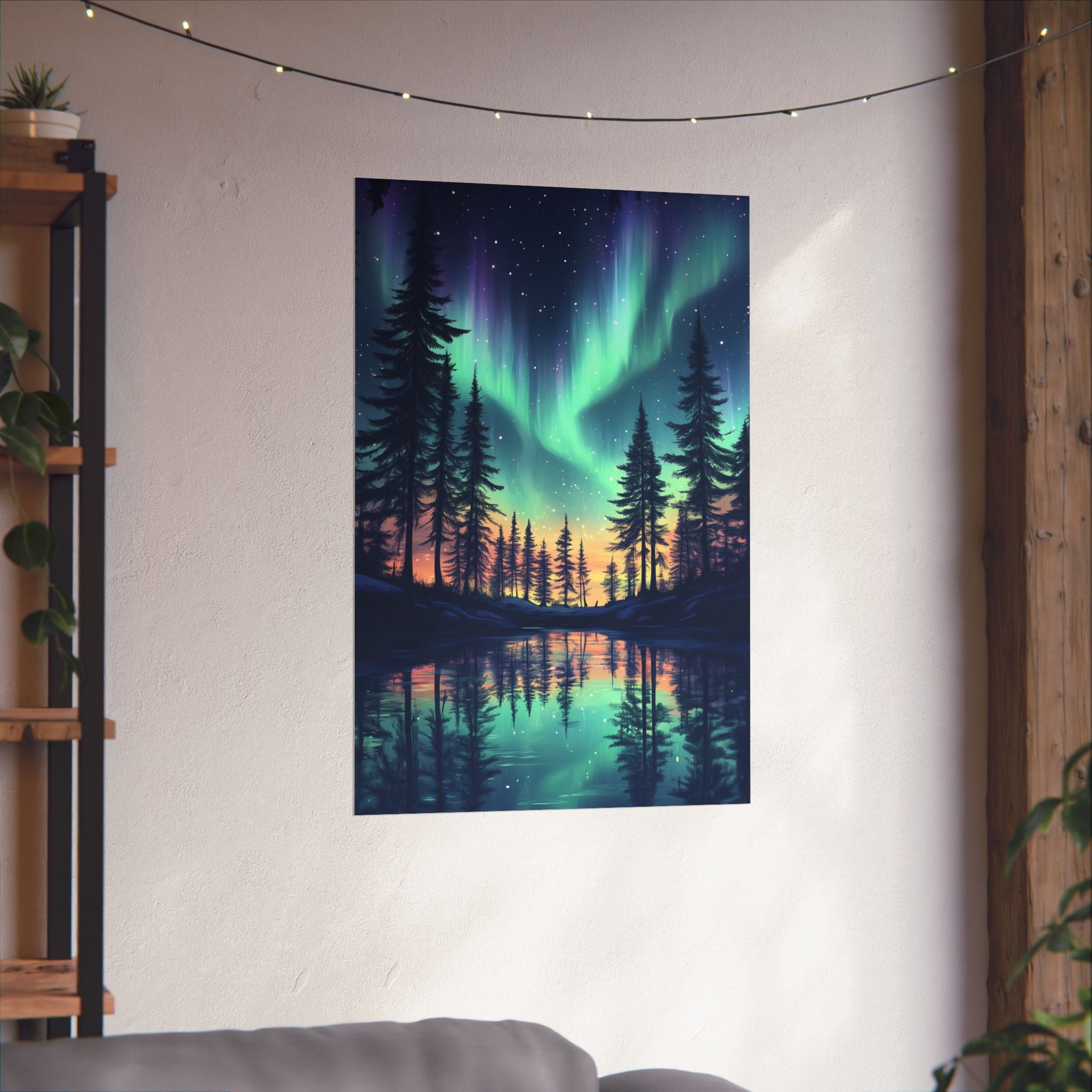 Northern Lights Wonder Poster Wall Art - SynthFrame