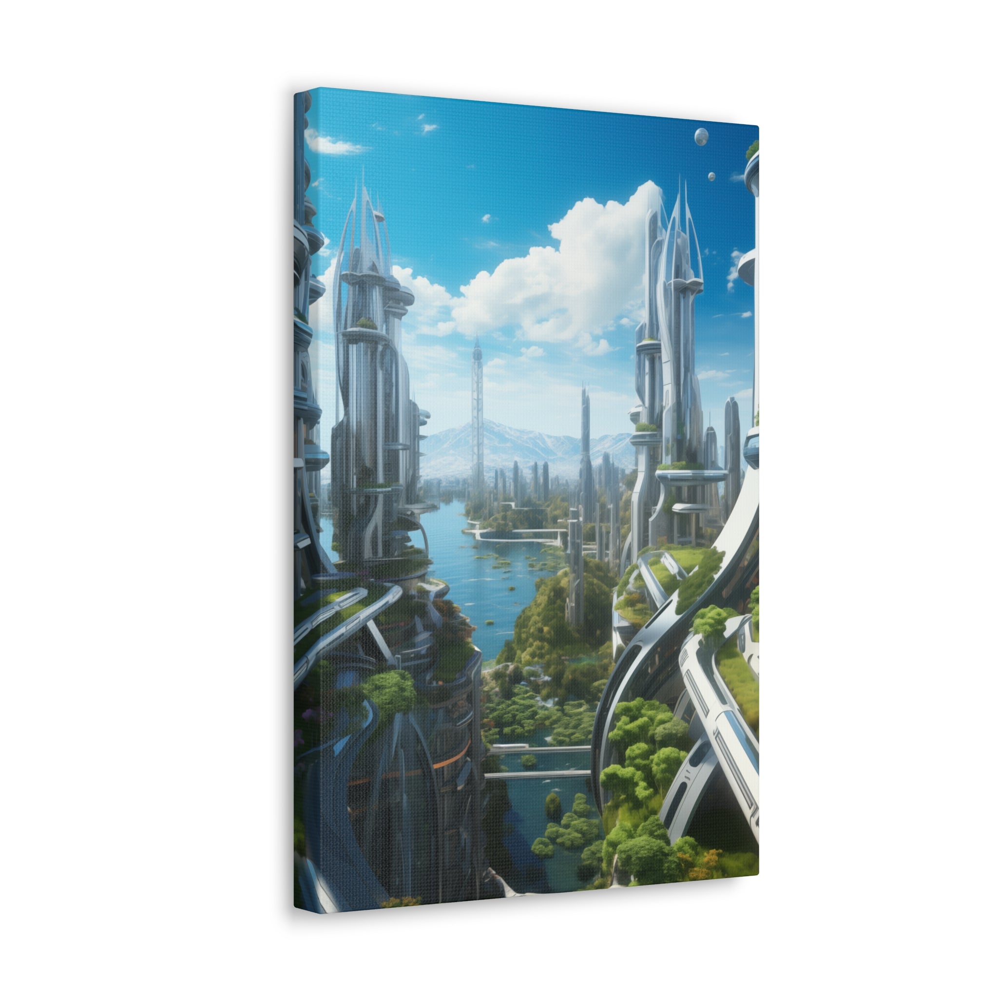 Futuristic Eco City 9 Canvas Wall Art - SynthFrame