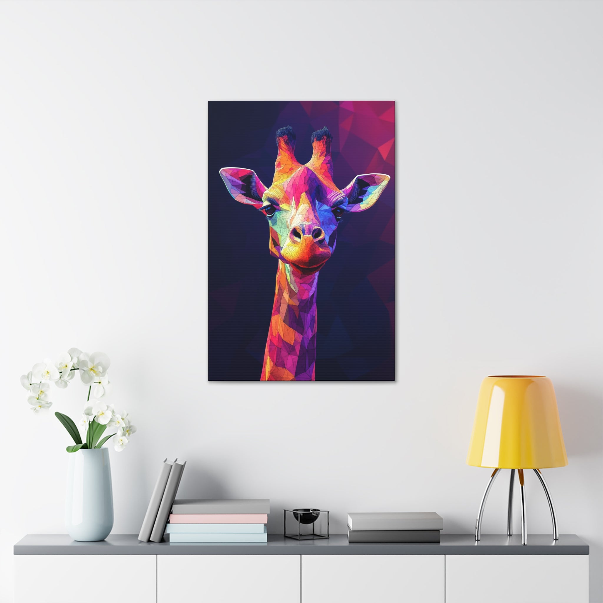 Crystalline Giraffe Canvas Wall Art - SynthFrame