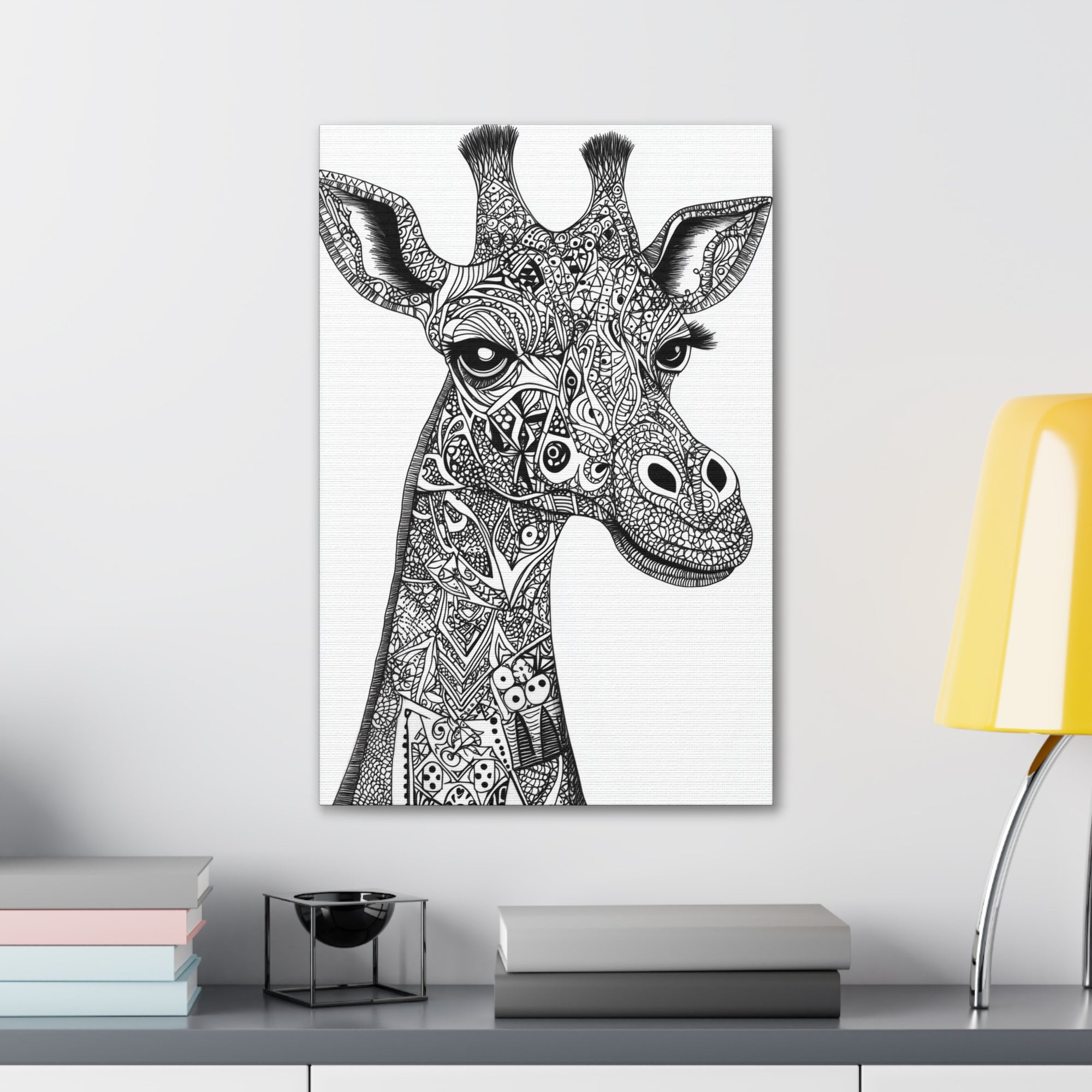 Zentangle Giraffe Canvas Wall Art - SynthFrame