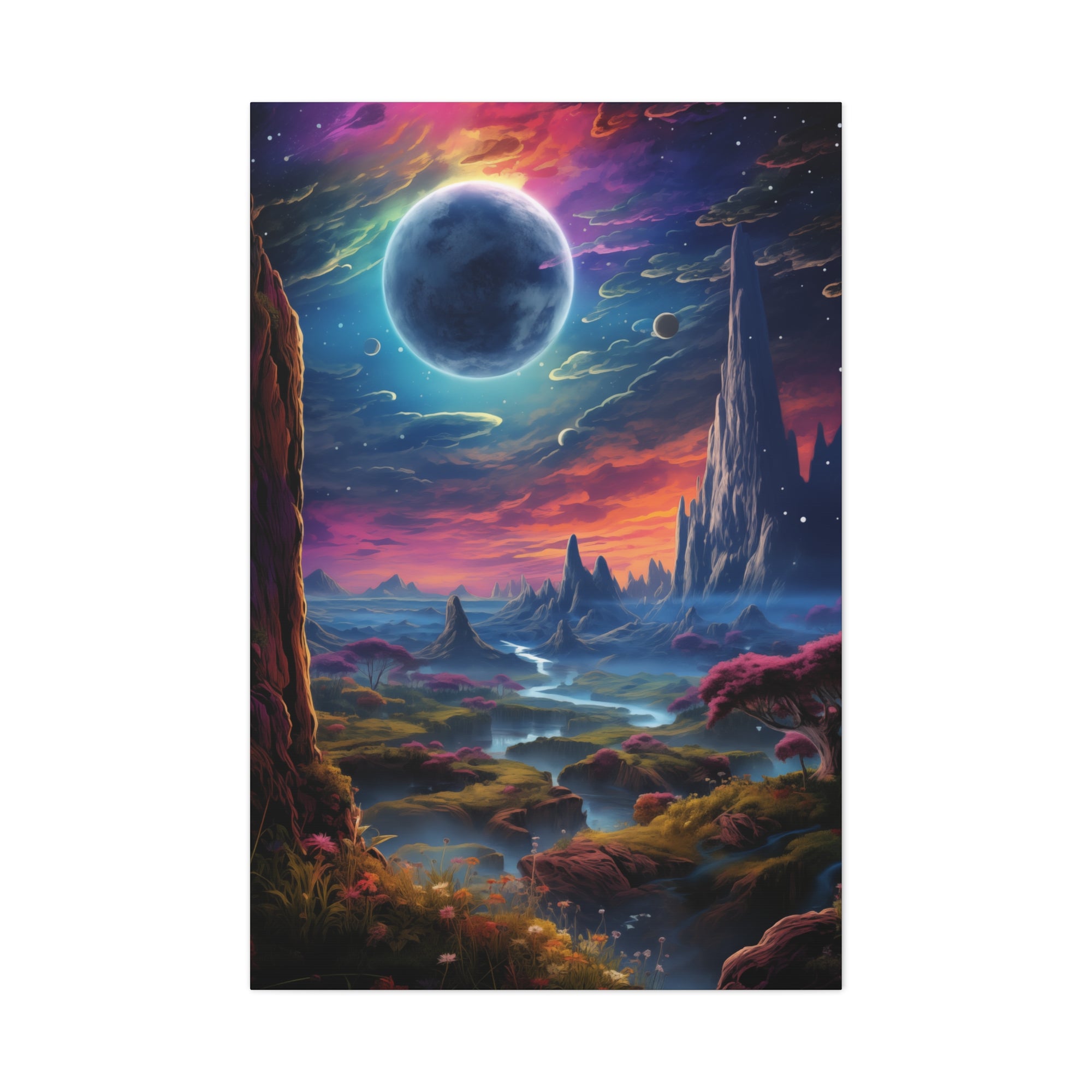 Vibrant Alien Planet 3 Canvas Wall Art - SynthFrame