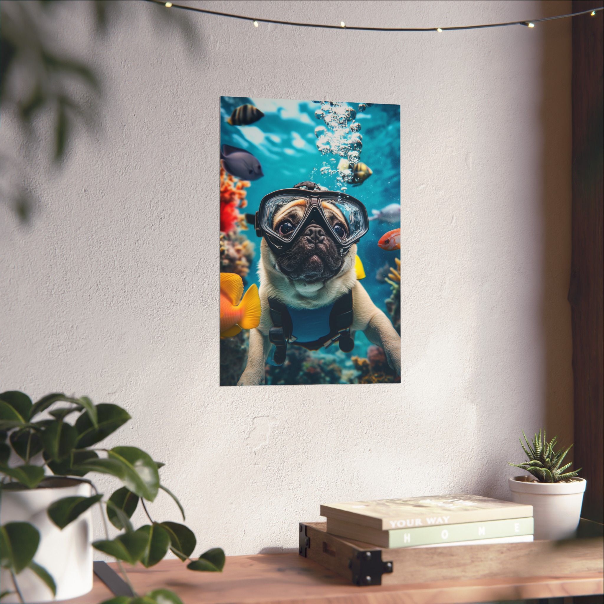 Underwater Pug Poster