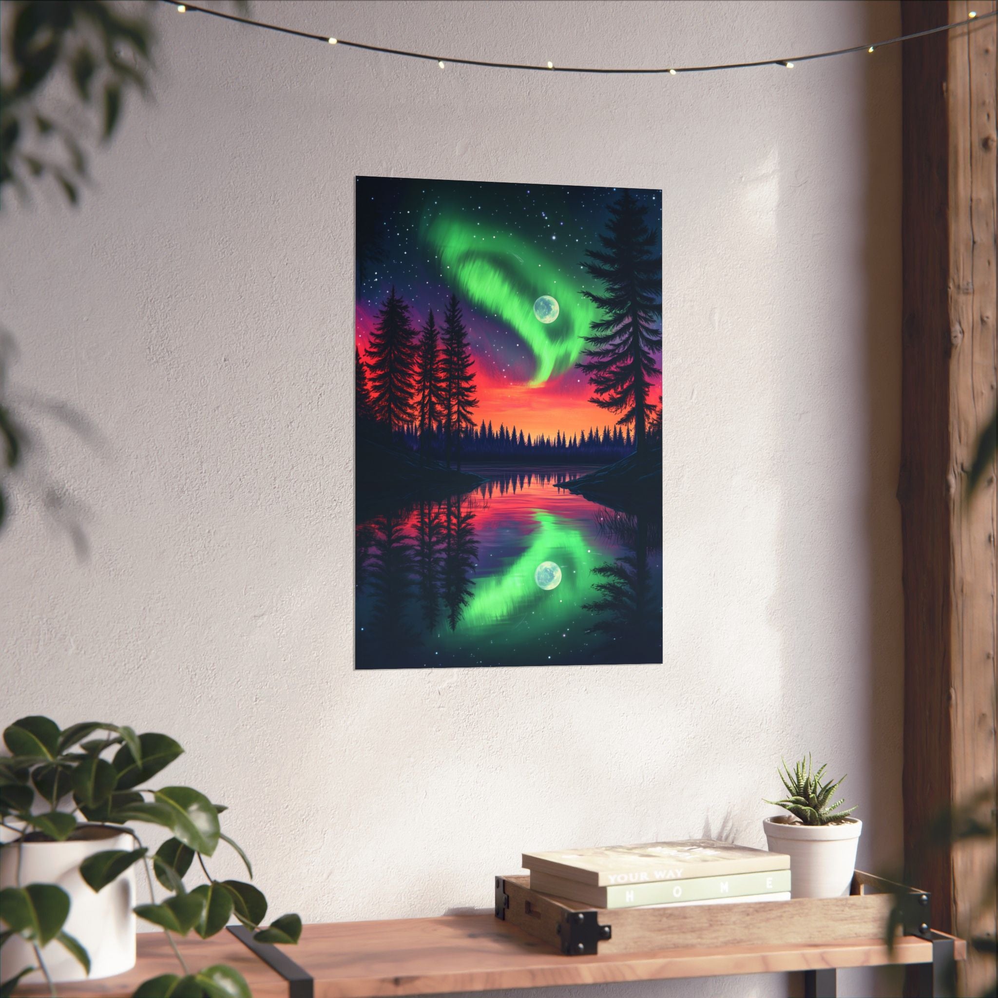 Northern Lights Wonder Poster Wall Art - SynthFrame