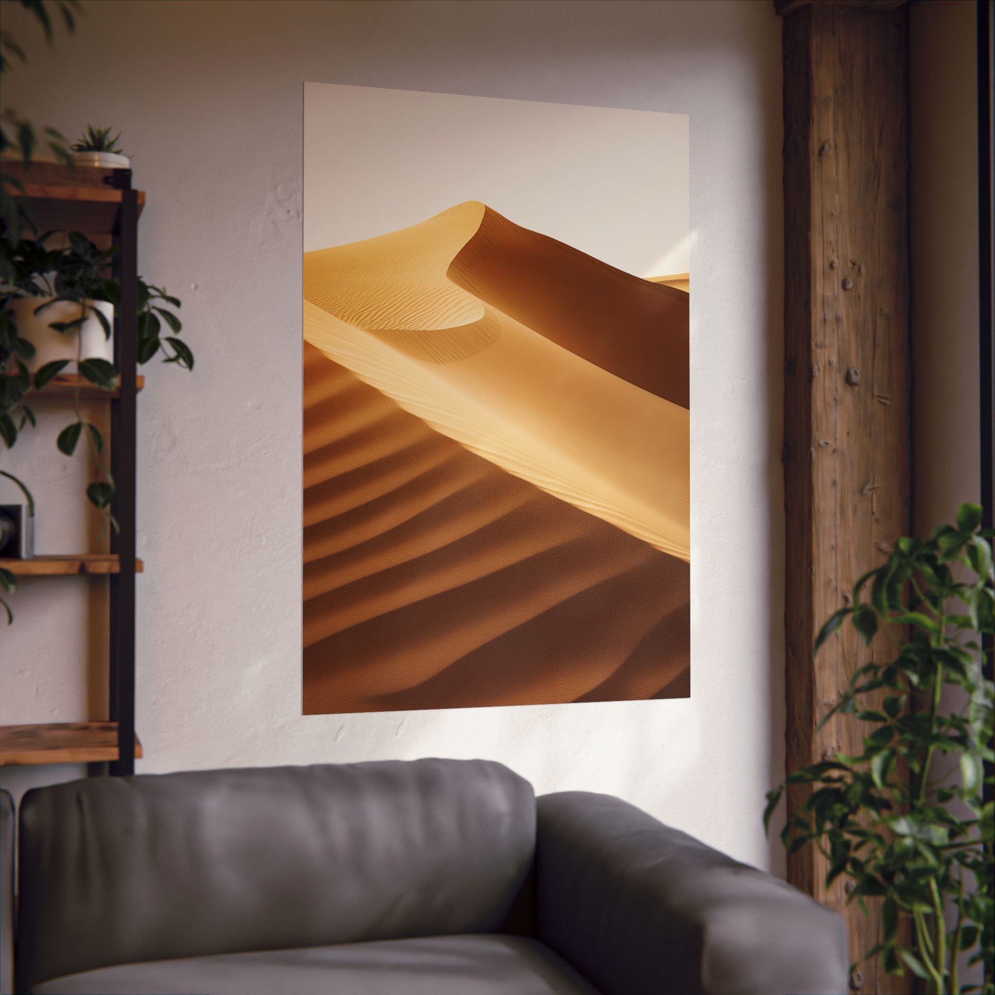 Minimalist Desert Dunes Poster Wall Art - SynthFrame