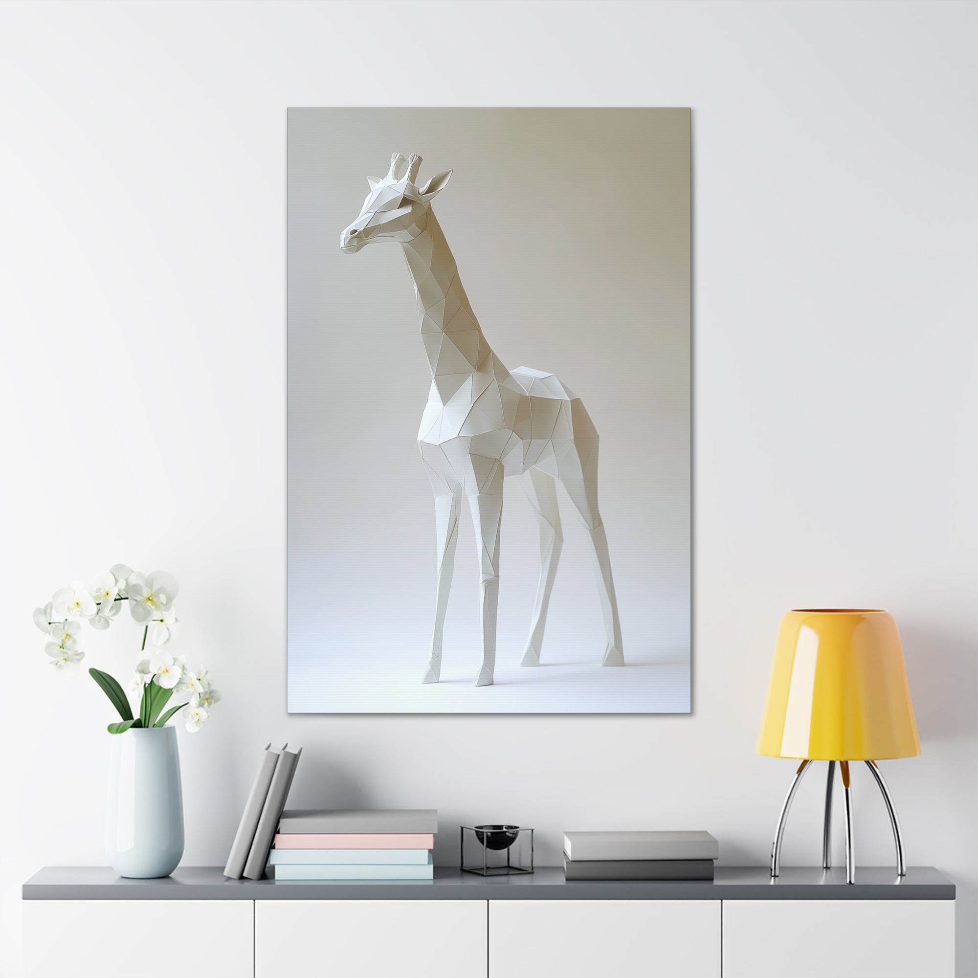 Folded Giraffe Canvas Wall Art - SynthFrame