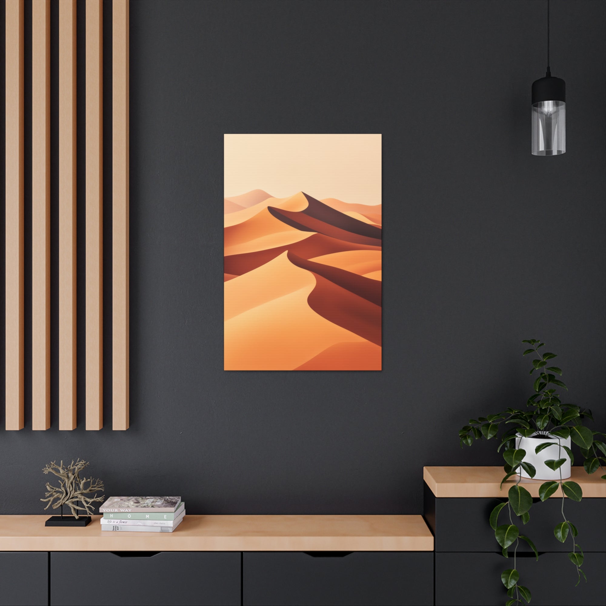 Minimalist Desert Dunes Canvas Wall Art - SynthFrame