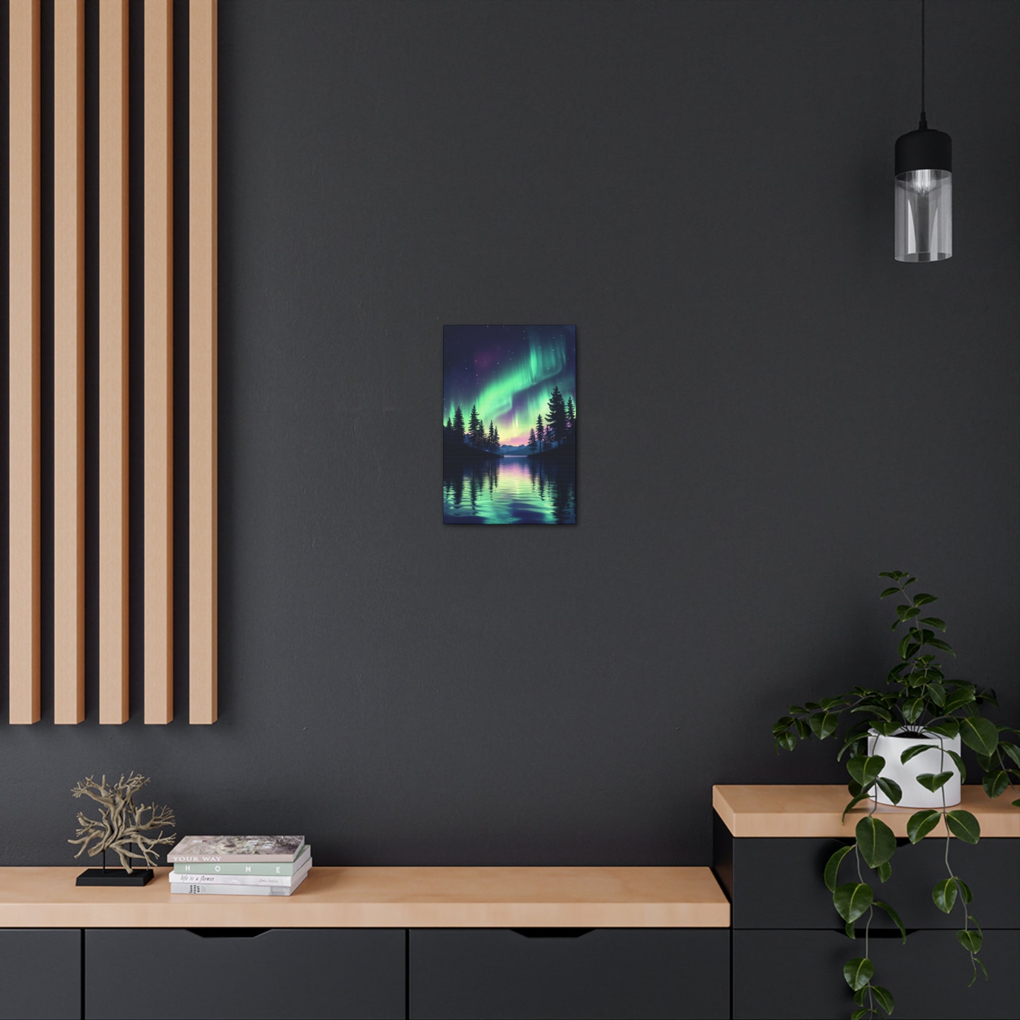 Northern Lights Wonder Canvas Wall Art - SynthFrame