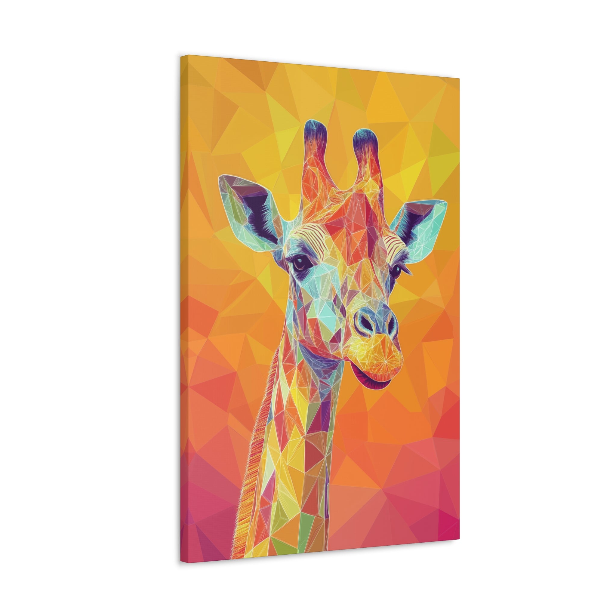 Crystalline Giraffe Canvas Wall Art - SynthFrame