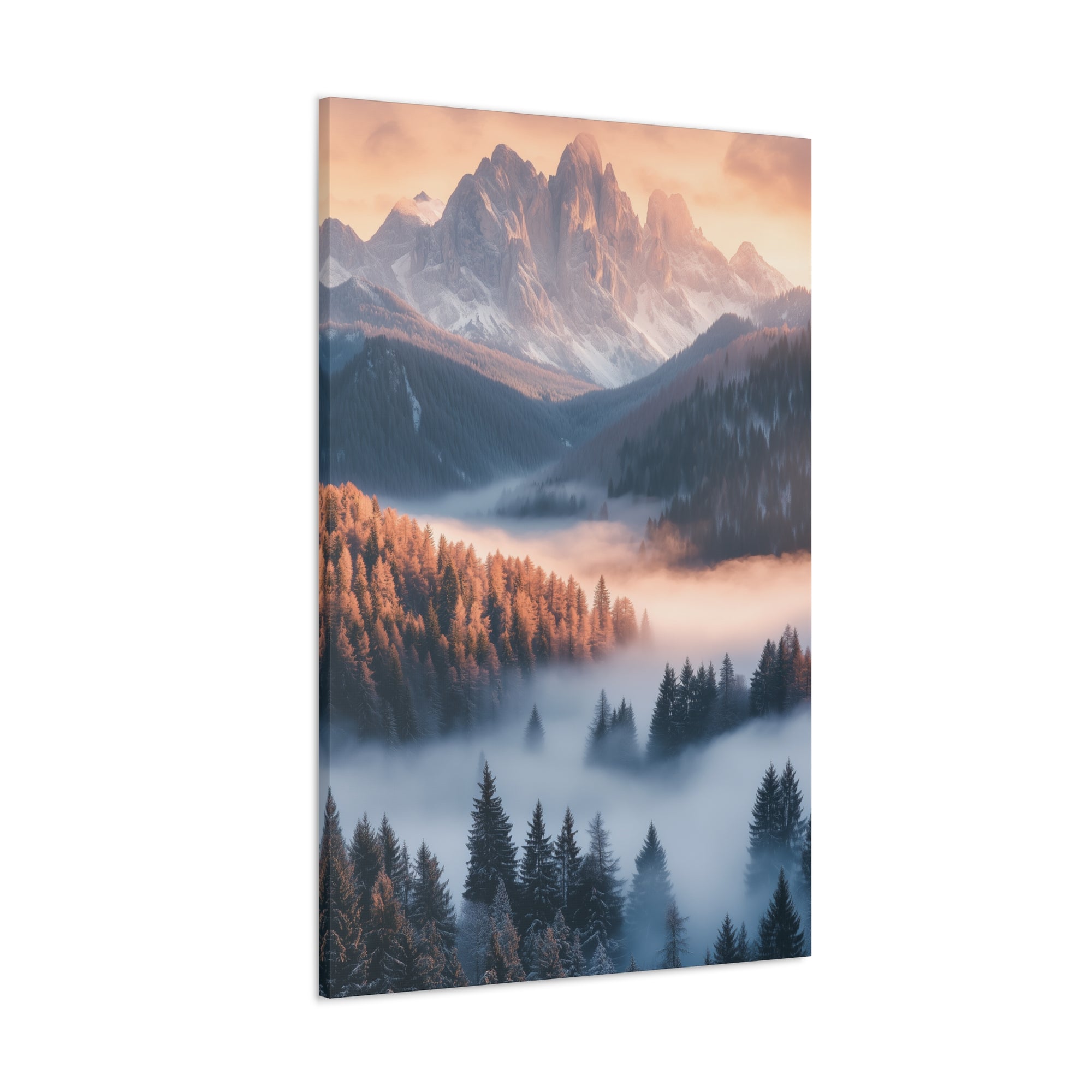 Misty Mountain Dreamscape Canvas Wall Art - SynthFrame