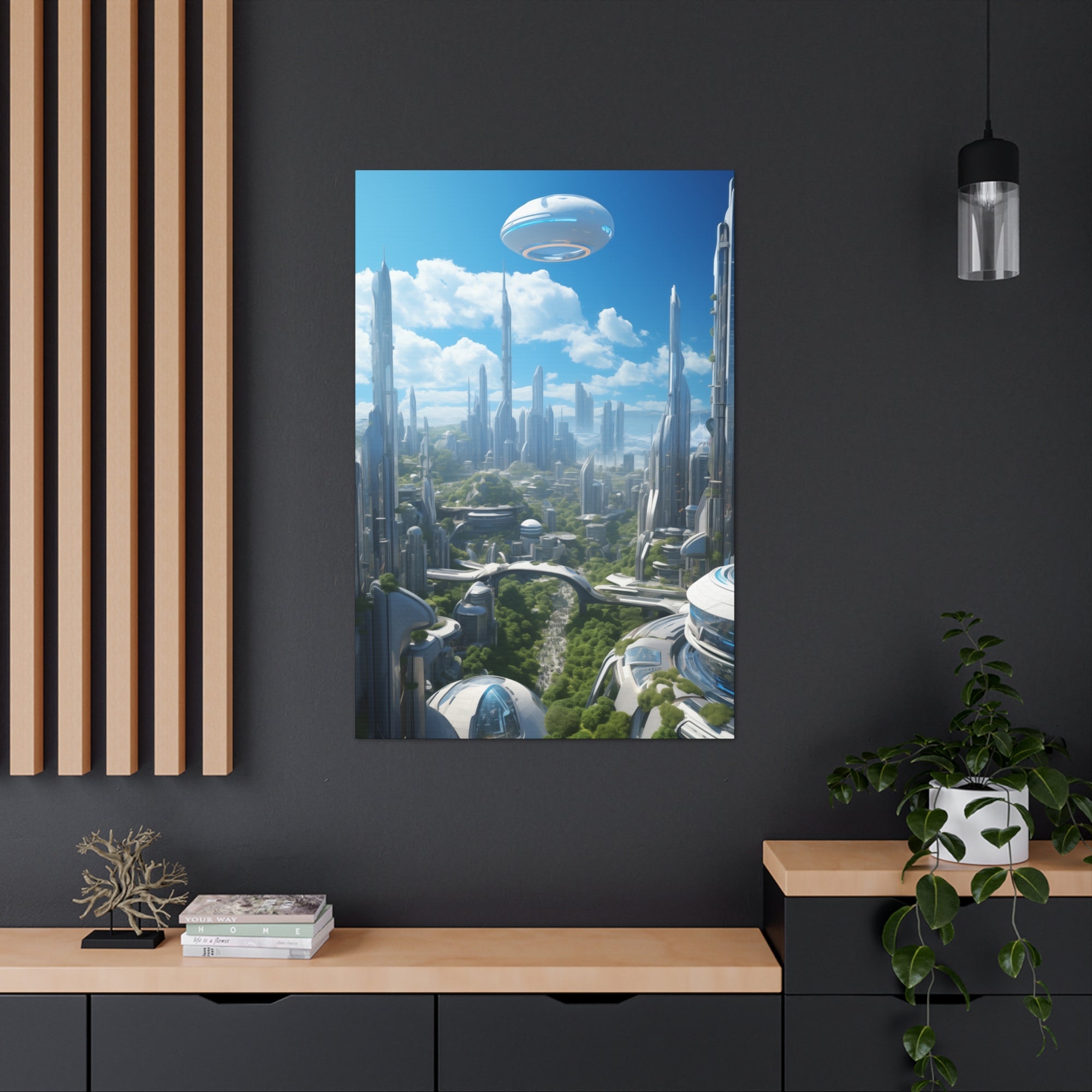 Futuristic Eco City 1 Canvas Wall Art - SynthFrame