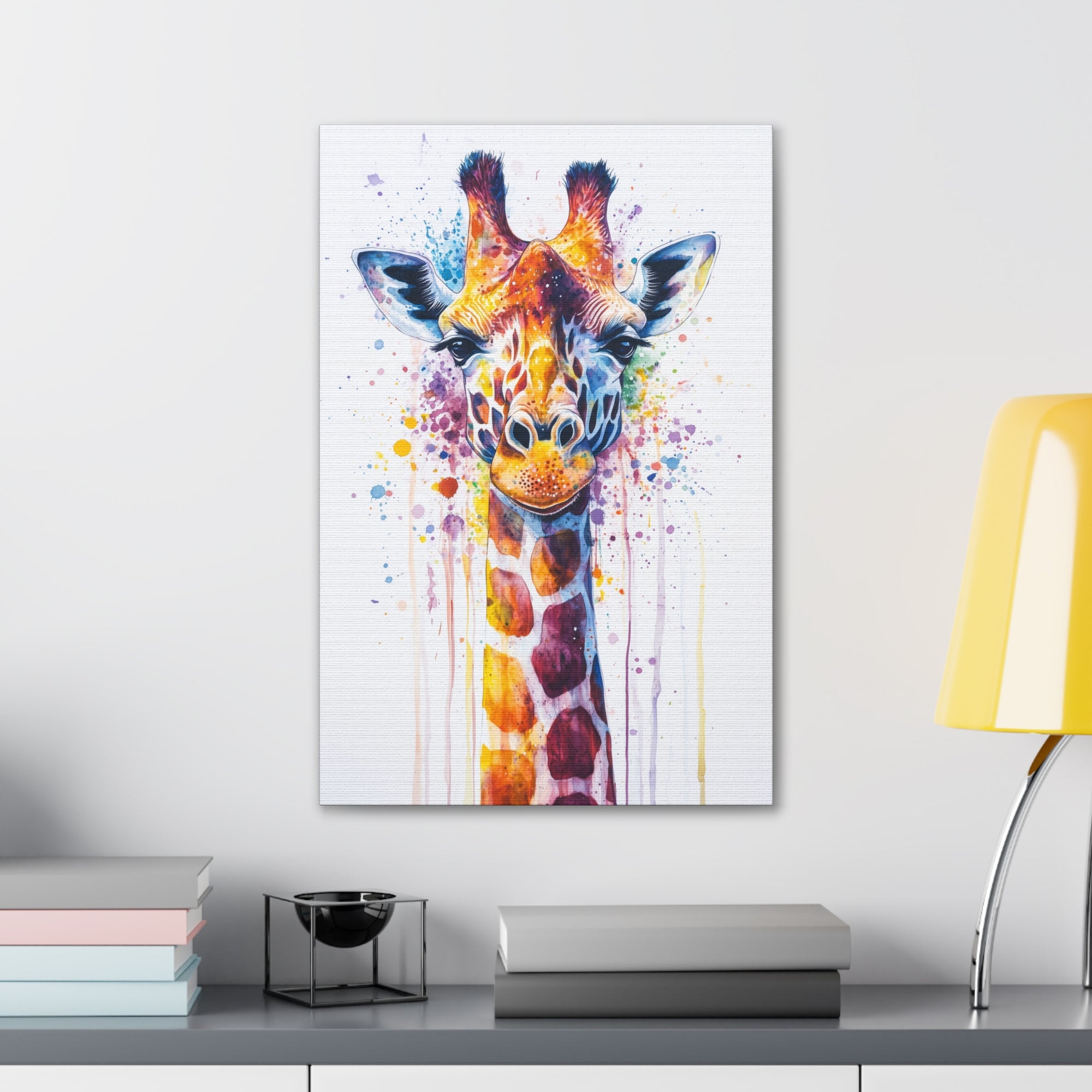 Watercolor Giraffe Canvas Wall Art - SynthFrame