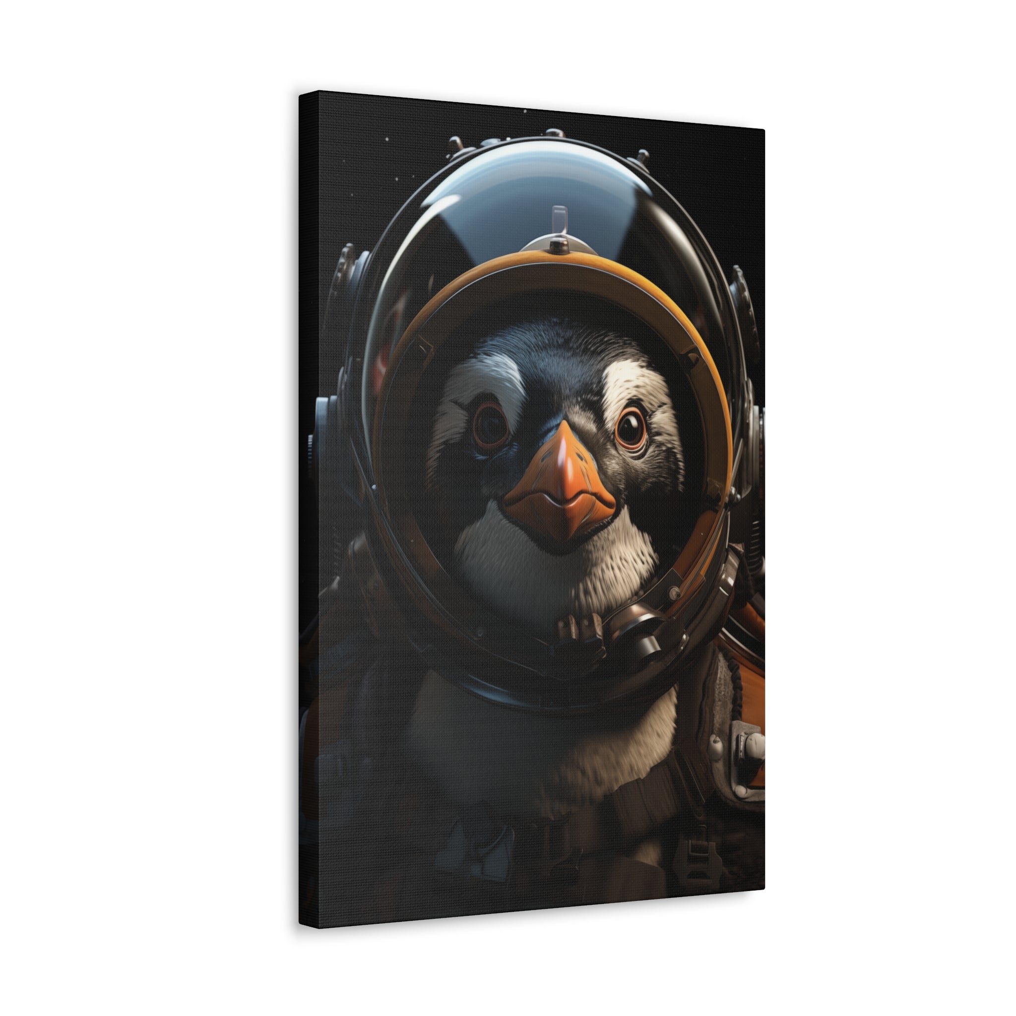 AstroPenguin 1 Canvas Wall Art - SynthFrame