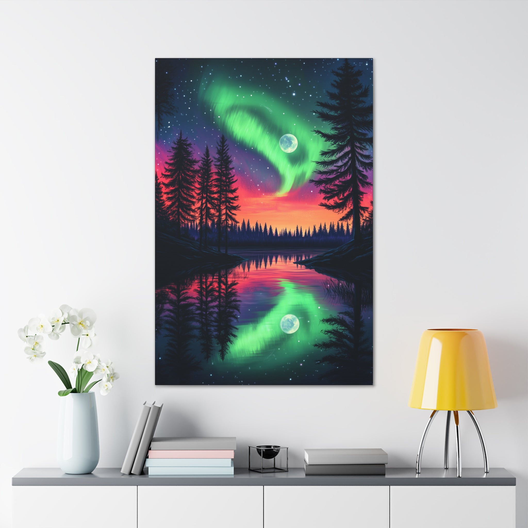 Northern Lights Wonder Canvas Wall Art - SynthFrame