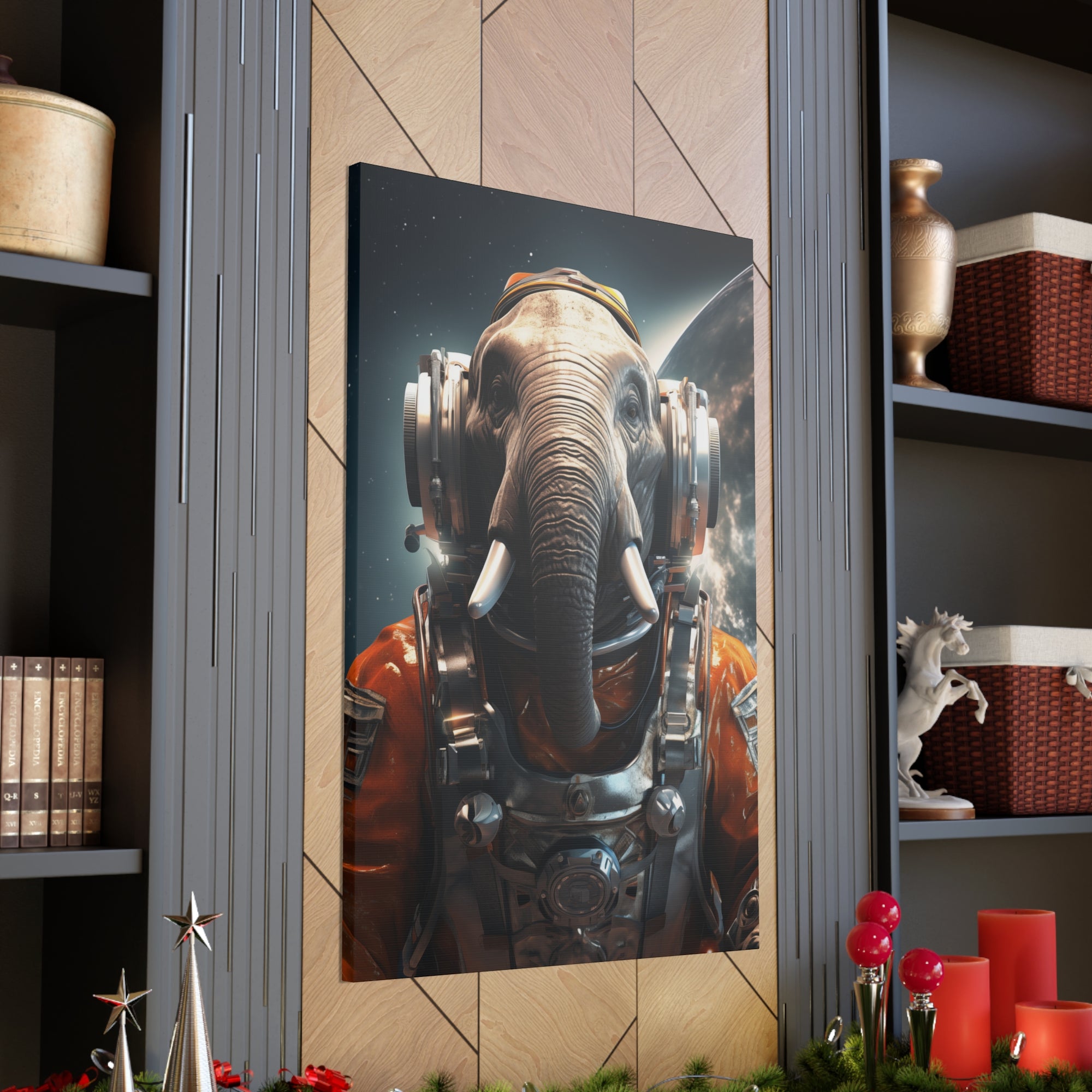 AstroElephant 1 Canvas Wall Art - SynthFrame