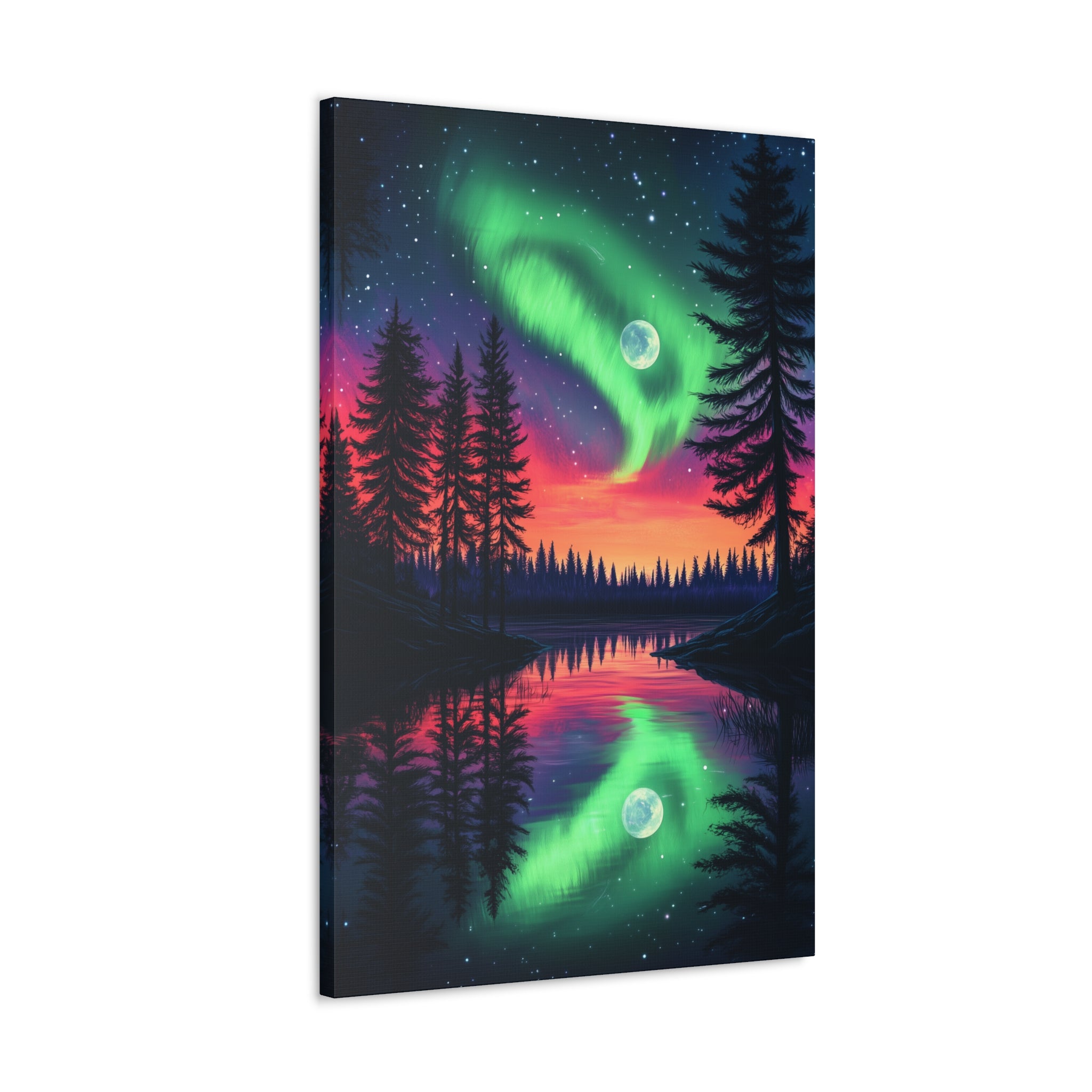 Northern Lights Wonder Canvas Wall Art - SynthFrame