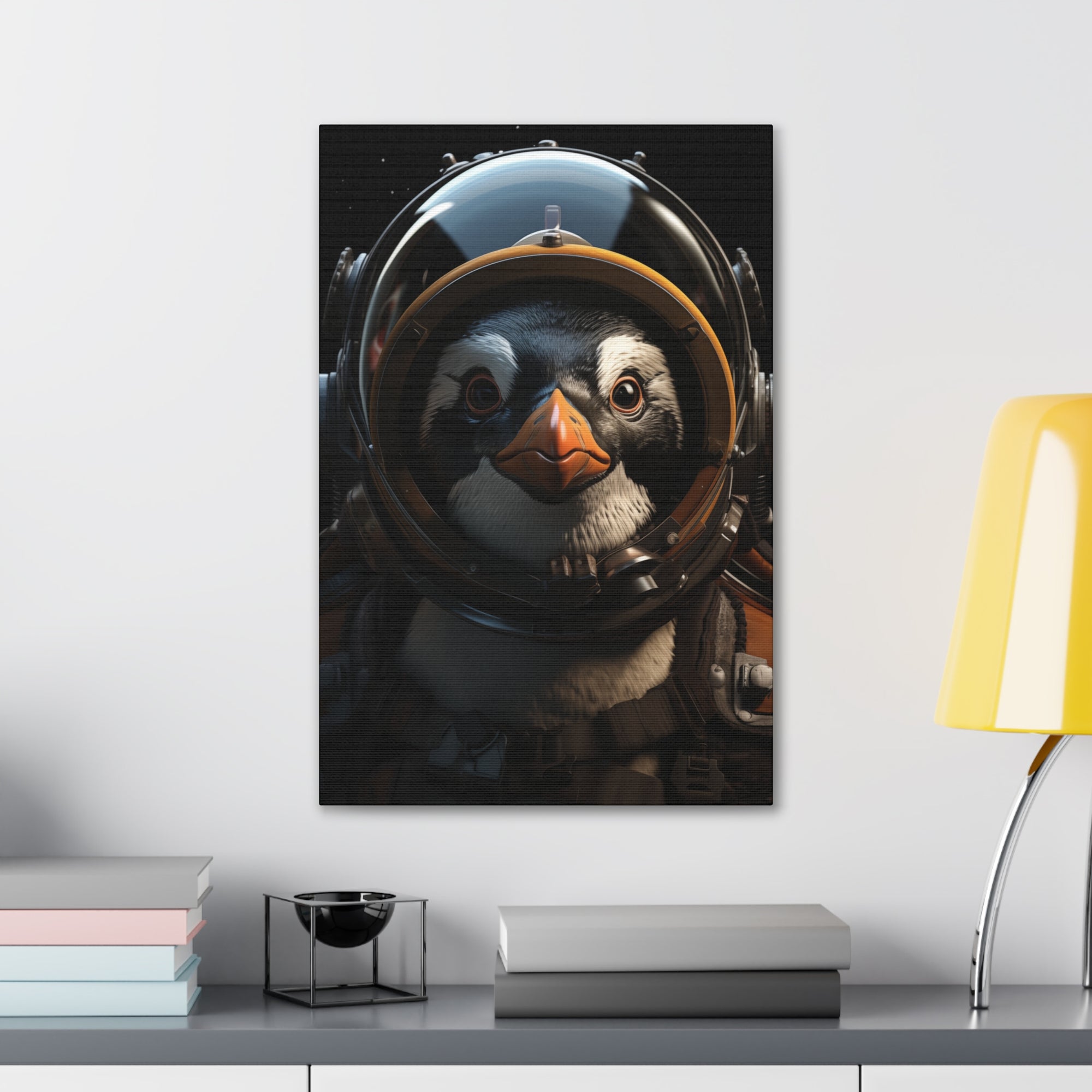 AstroPenguin 1 Canvas Wall Art - SynthFrame