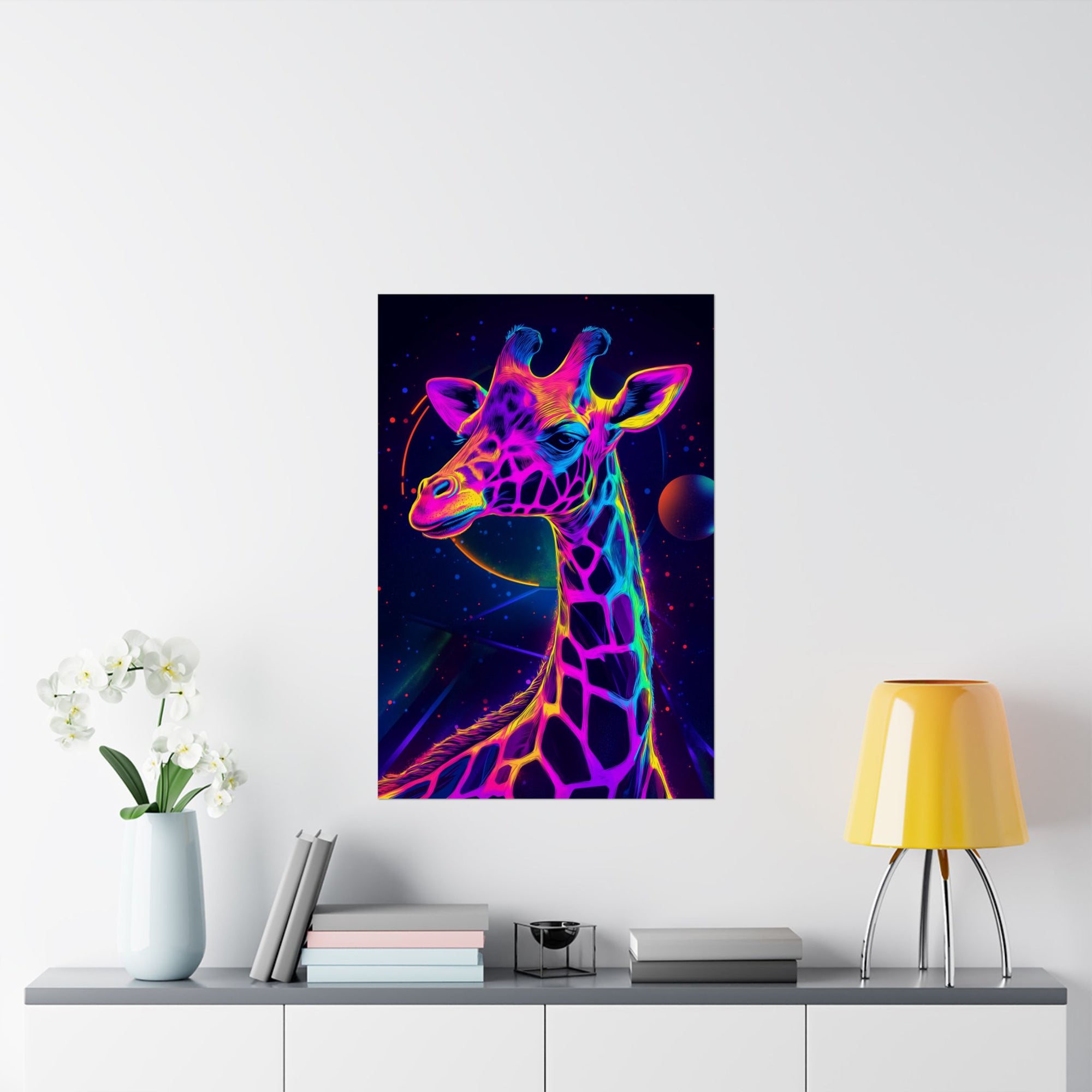 Neon Giraffe Poster