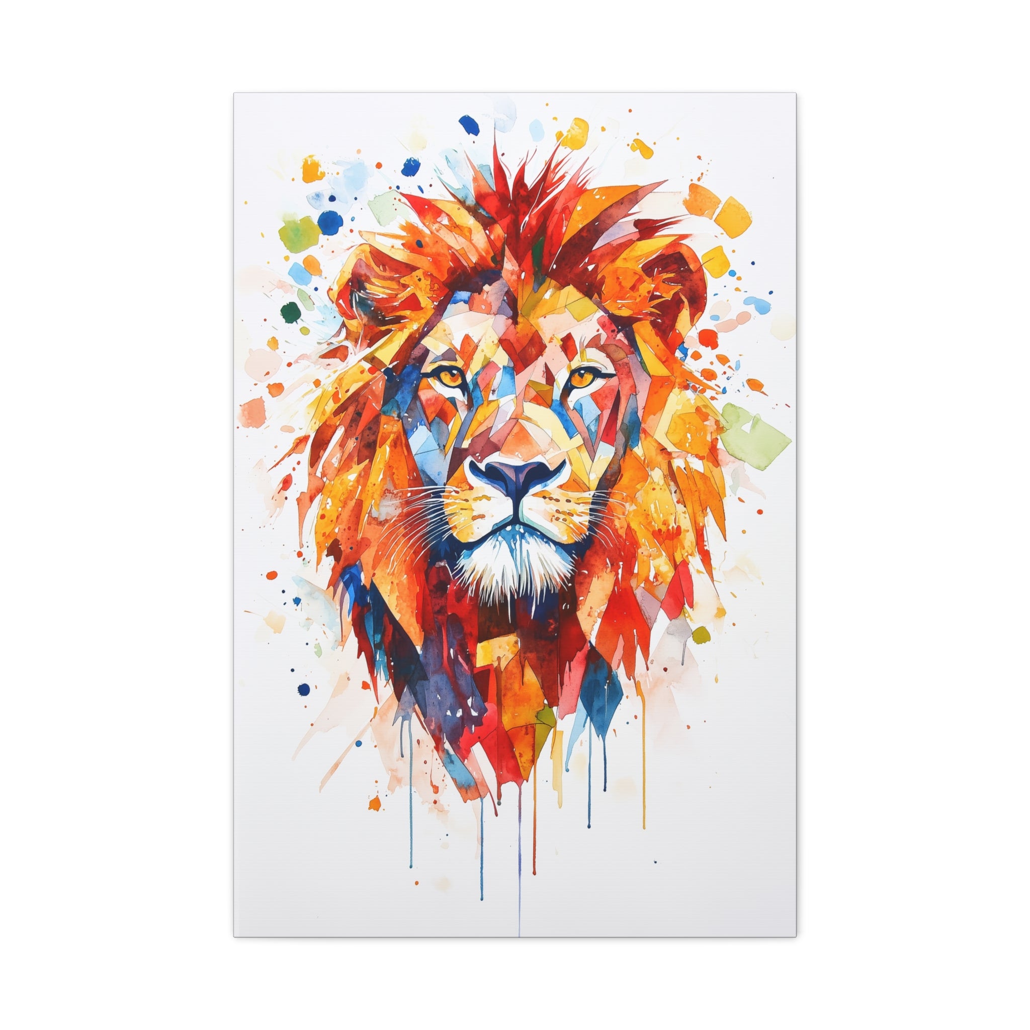 Watercolor Lion Canvas Wall Art - SynthFrame