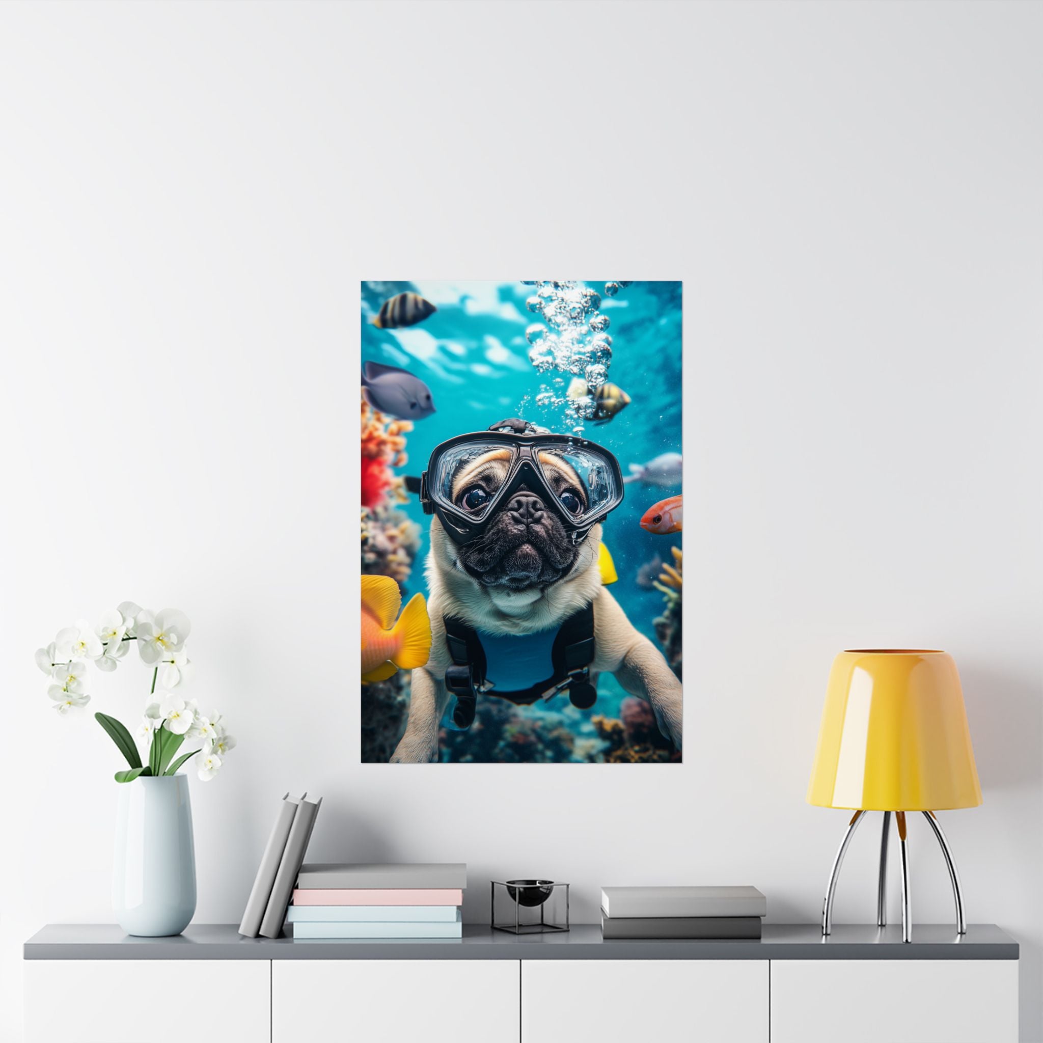 Underwater Pug Poster