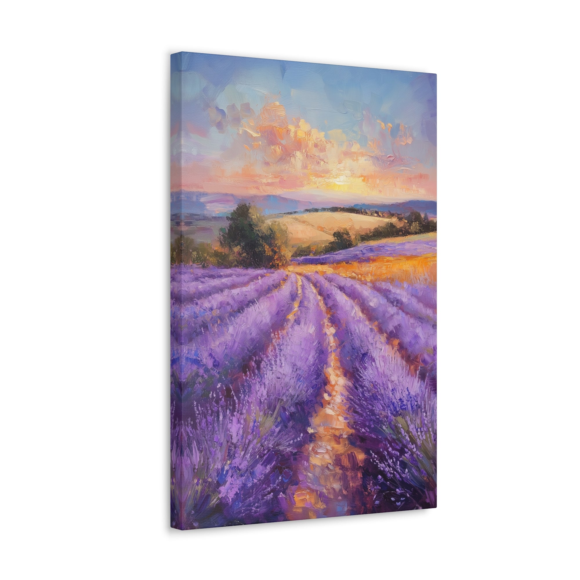 Impressionist Lavender Fields Canvas Wall Art - SynthFrame