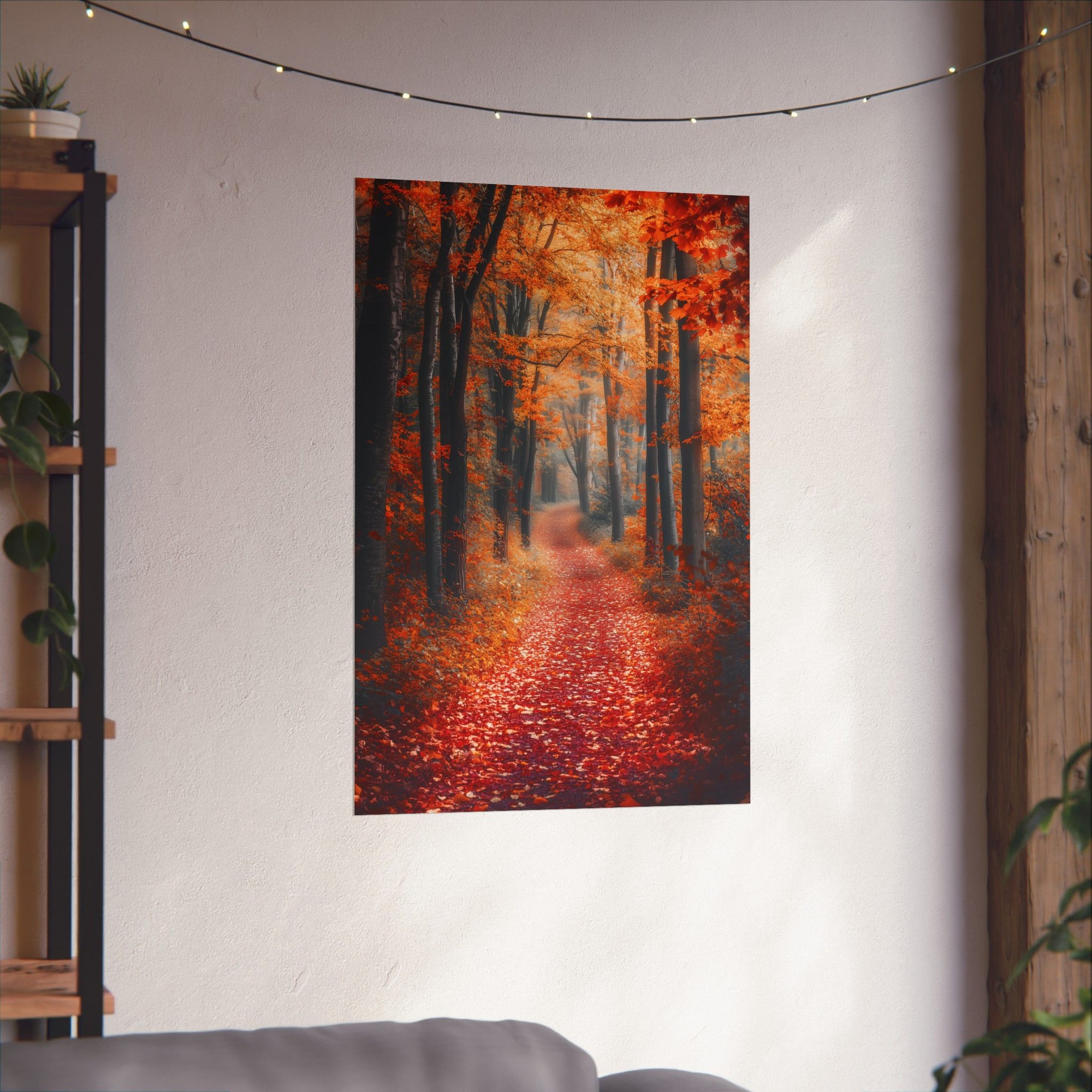 Autumn Forest Path Poster Wall Art - SynthFrame