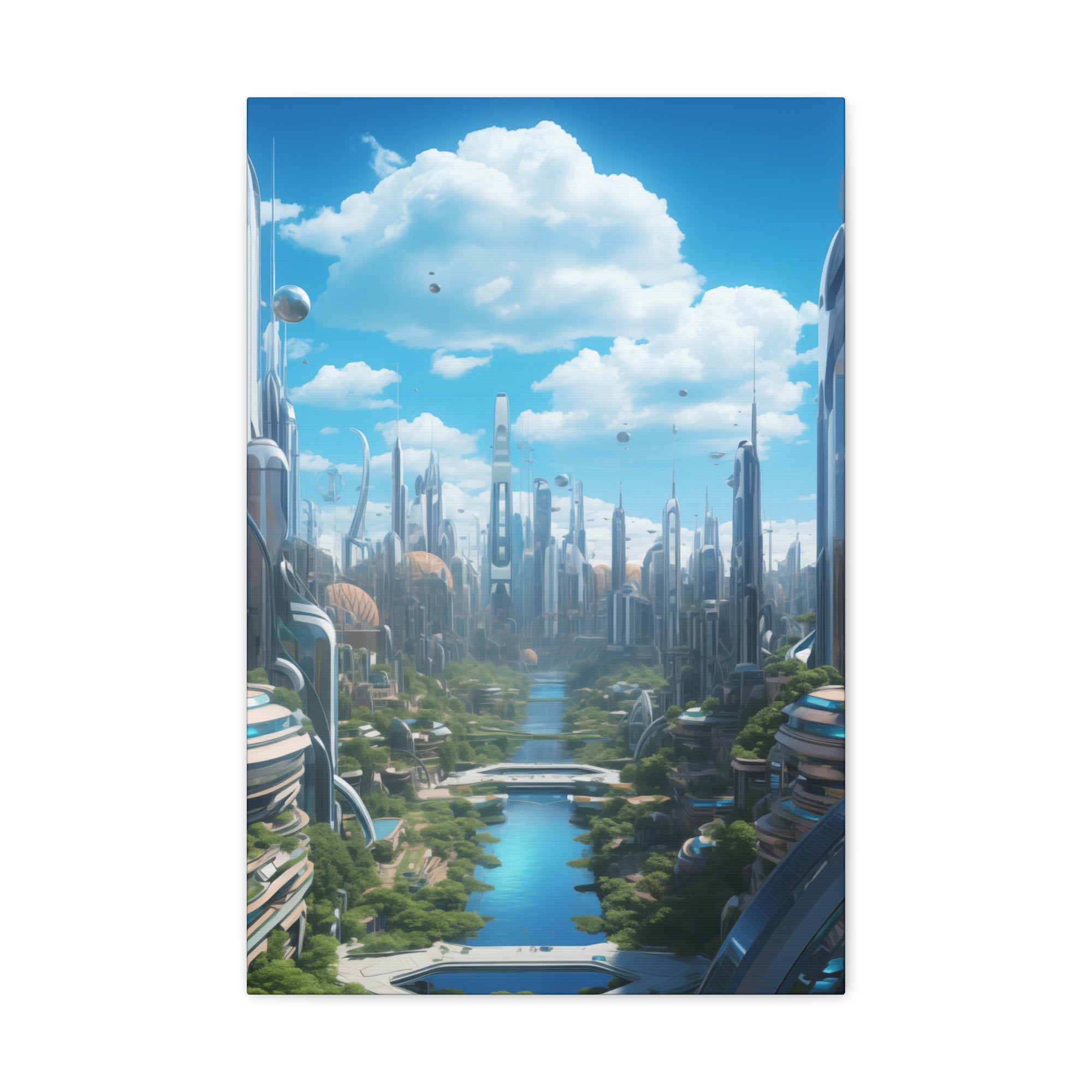 Futuristic Eco City 4 Canvas Wall Art - SynthFrame