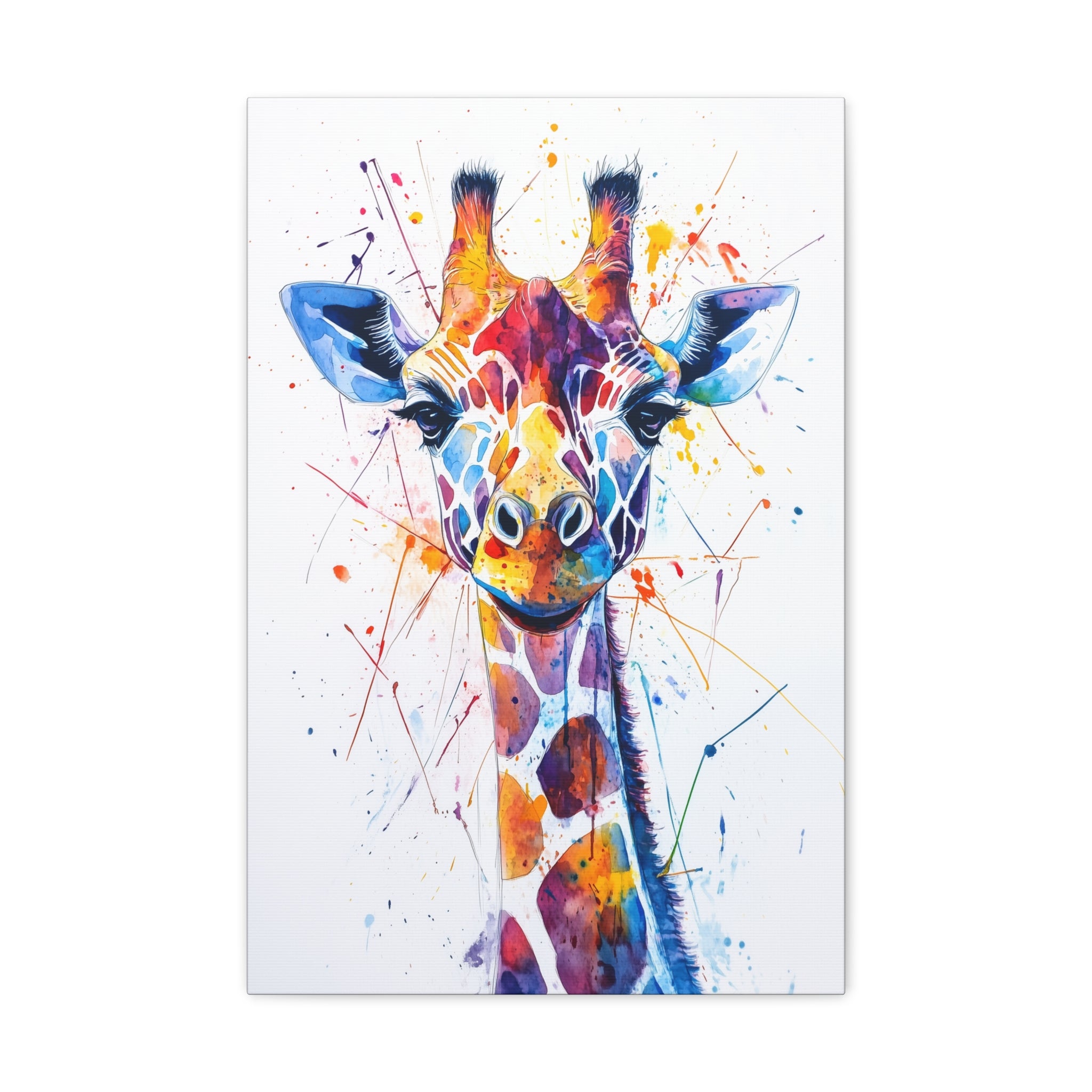 Watercolor Giraffe Canvas Wall Art - SynthFrame