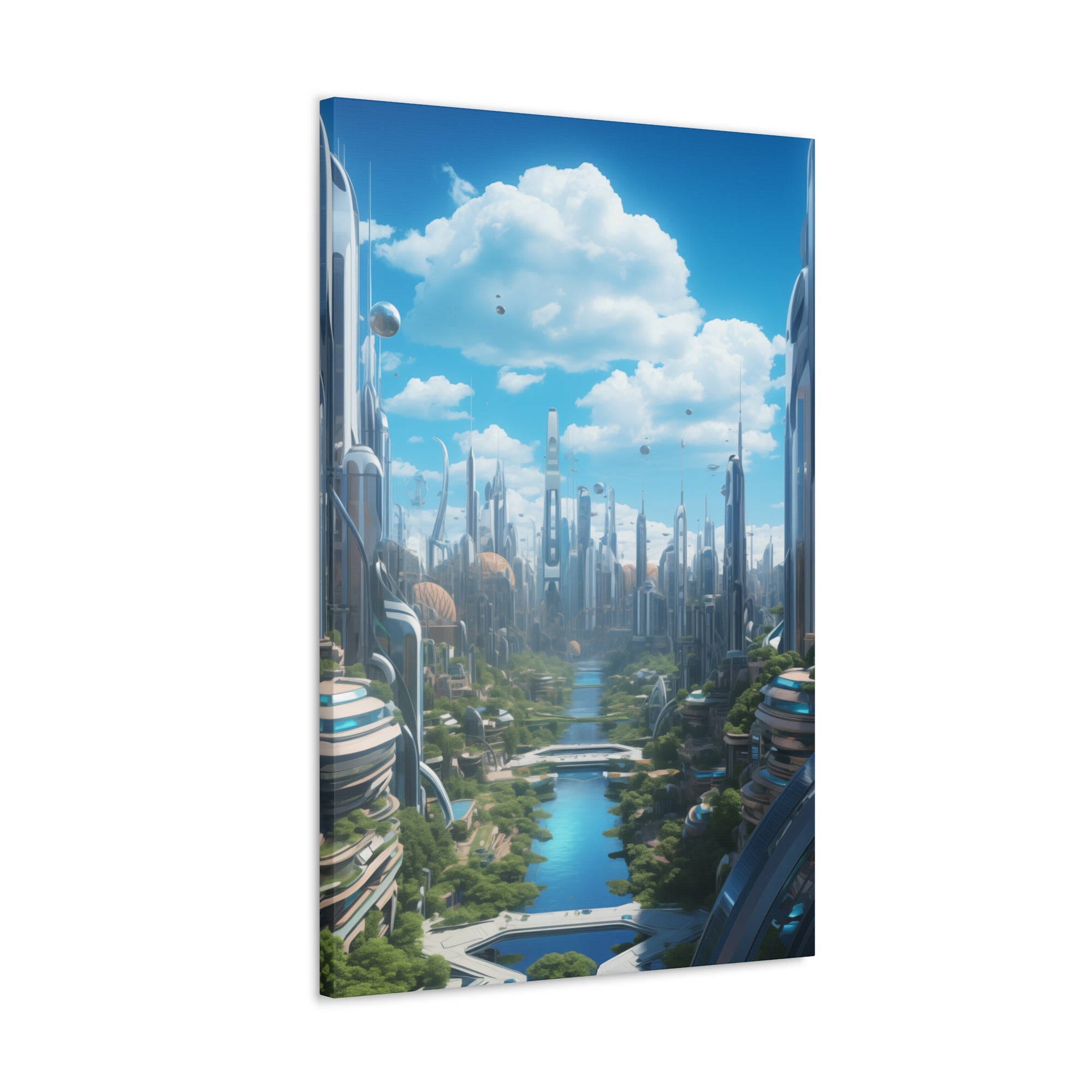 Futuristic Eco City 4 Canvas Wall Art - SynthFrame